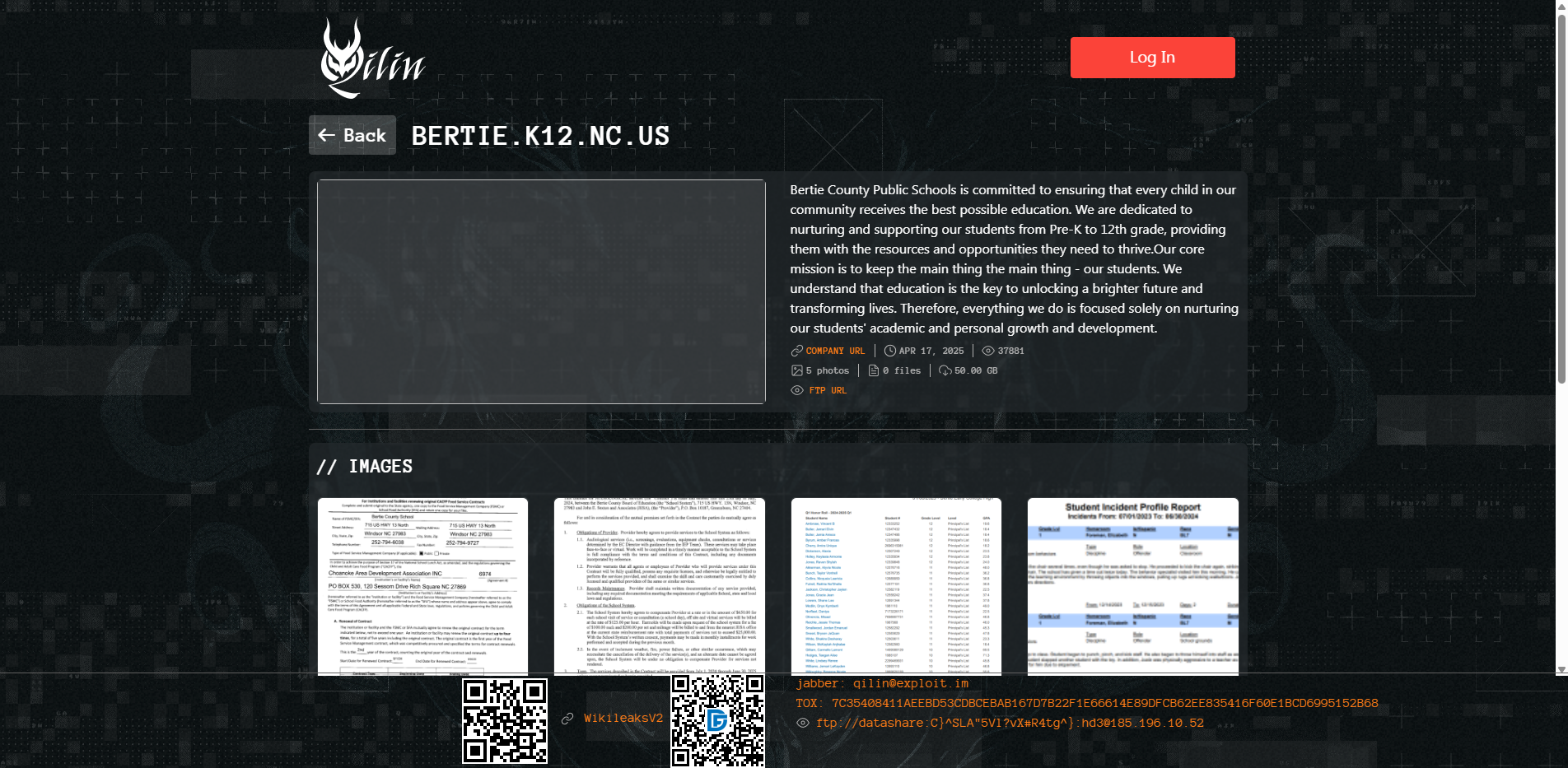 Screenshot del ataque