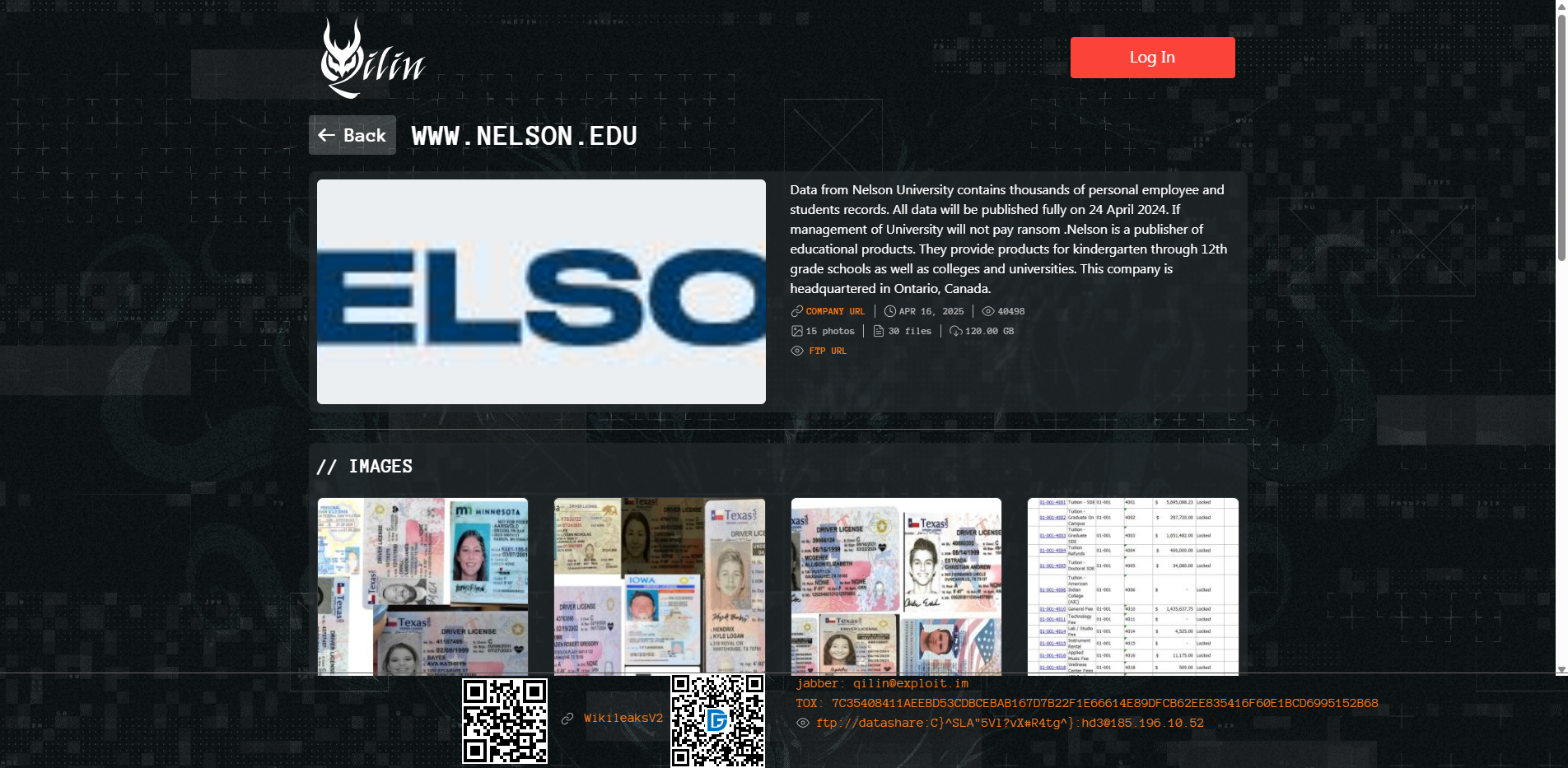 Screenshot del ataque