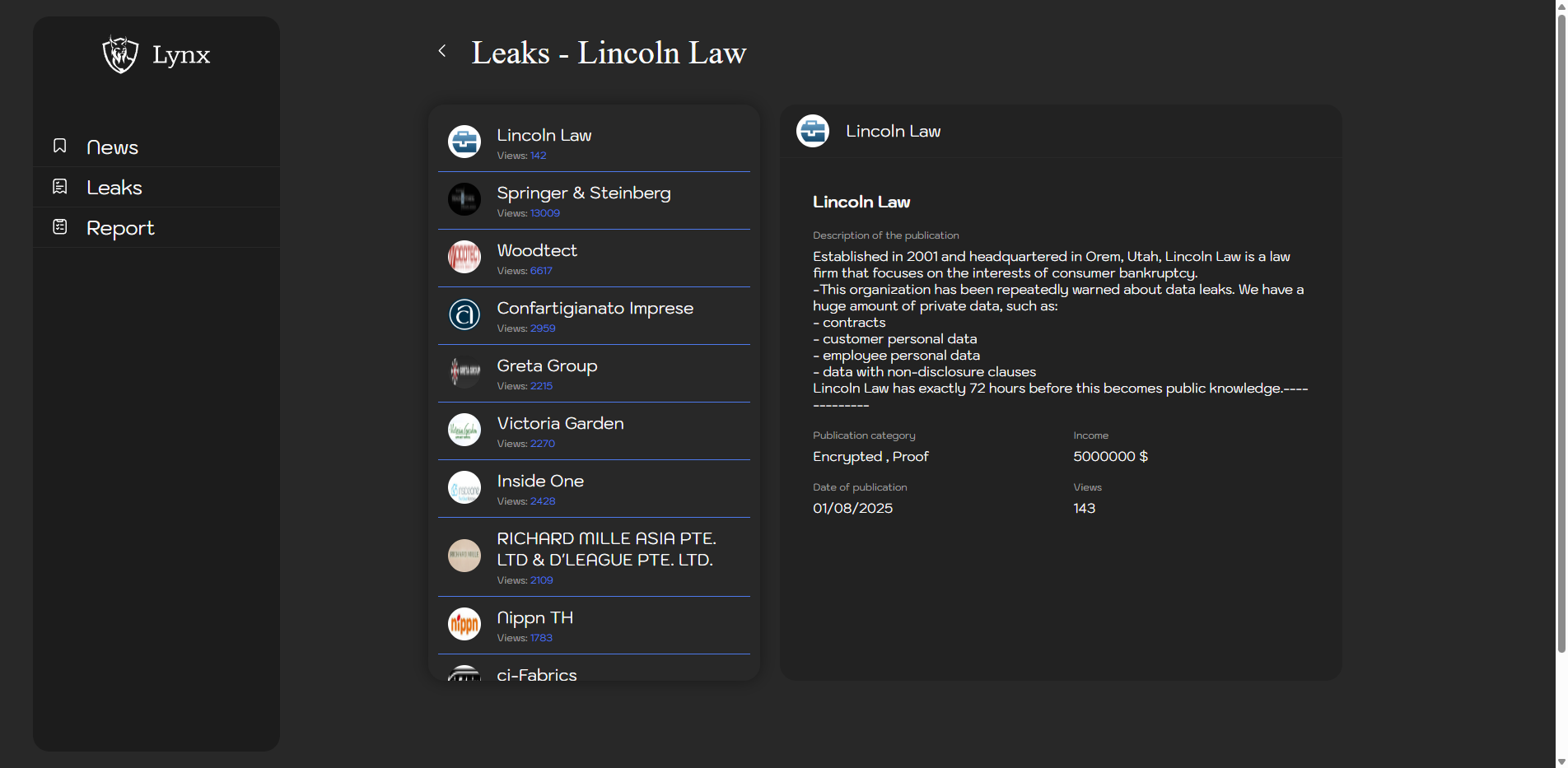 Screenshot del ataque