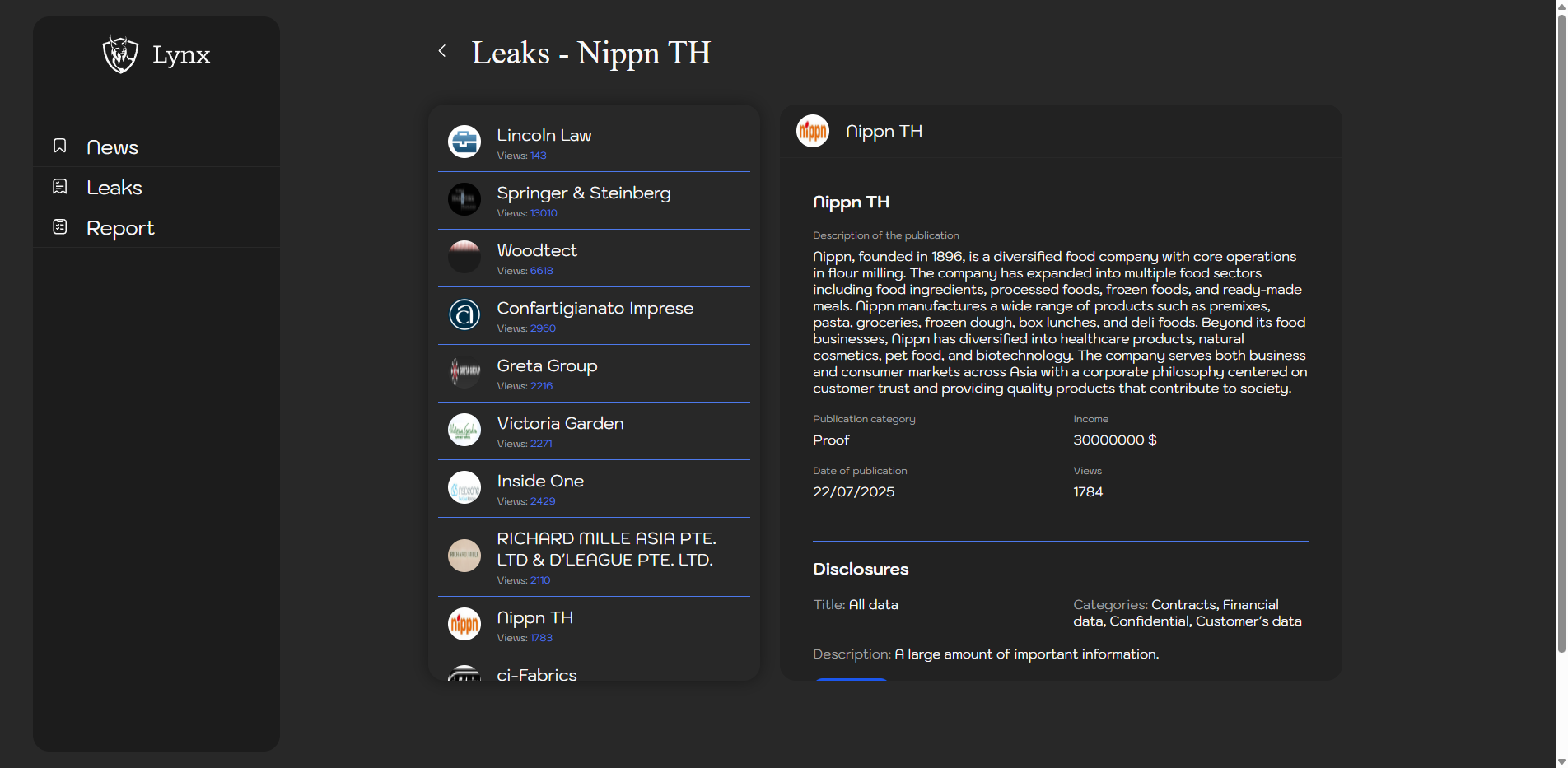 Screenshot del ataque