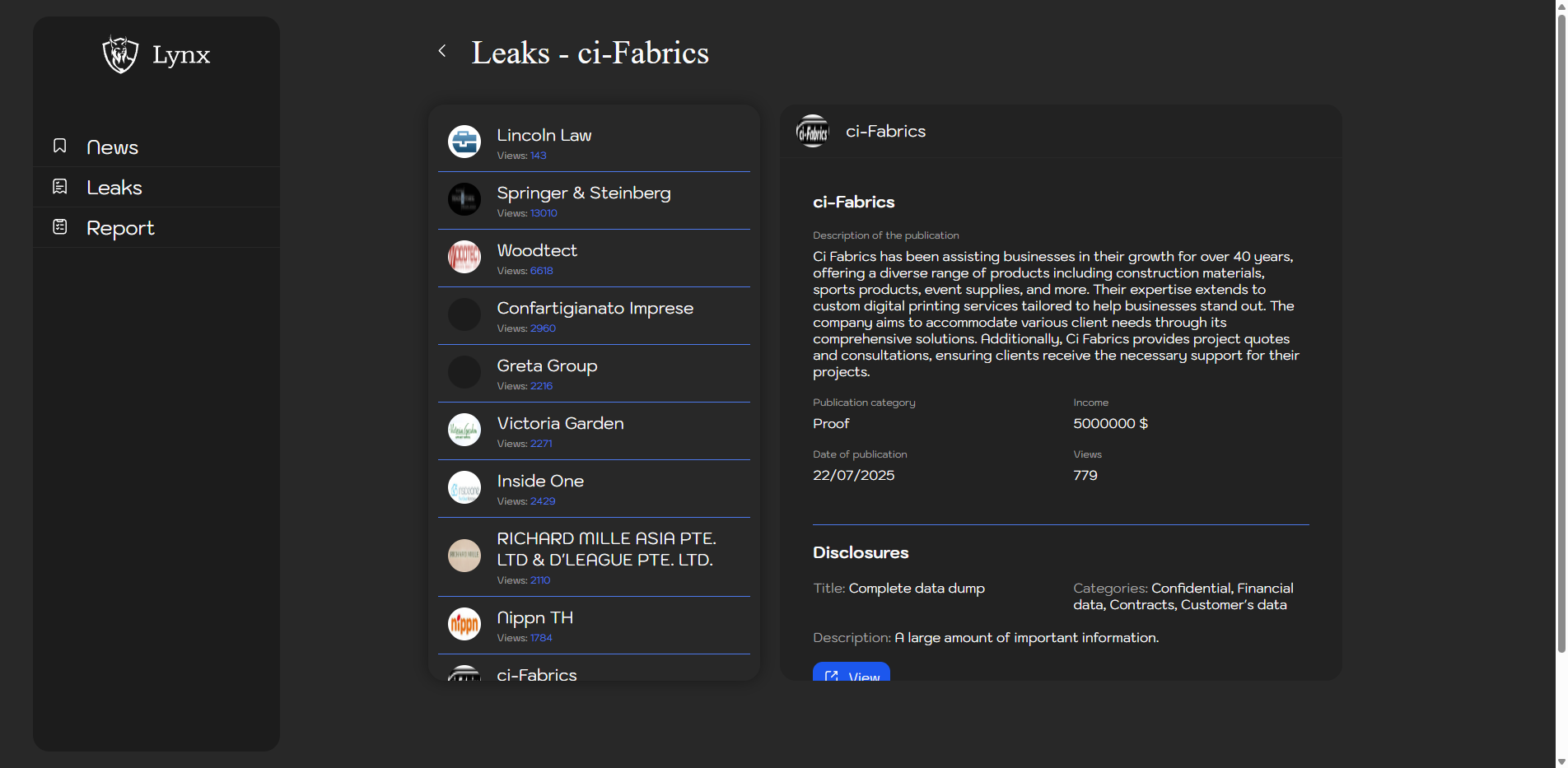 Screenshot del ataque