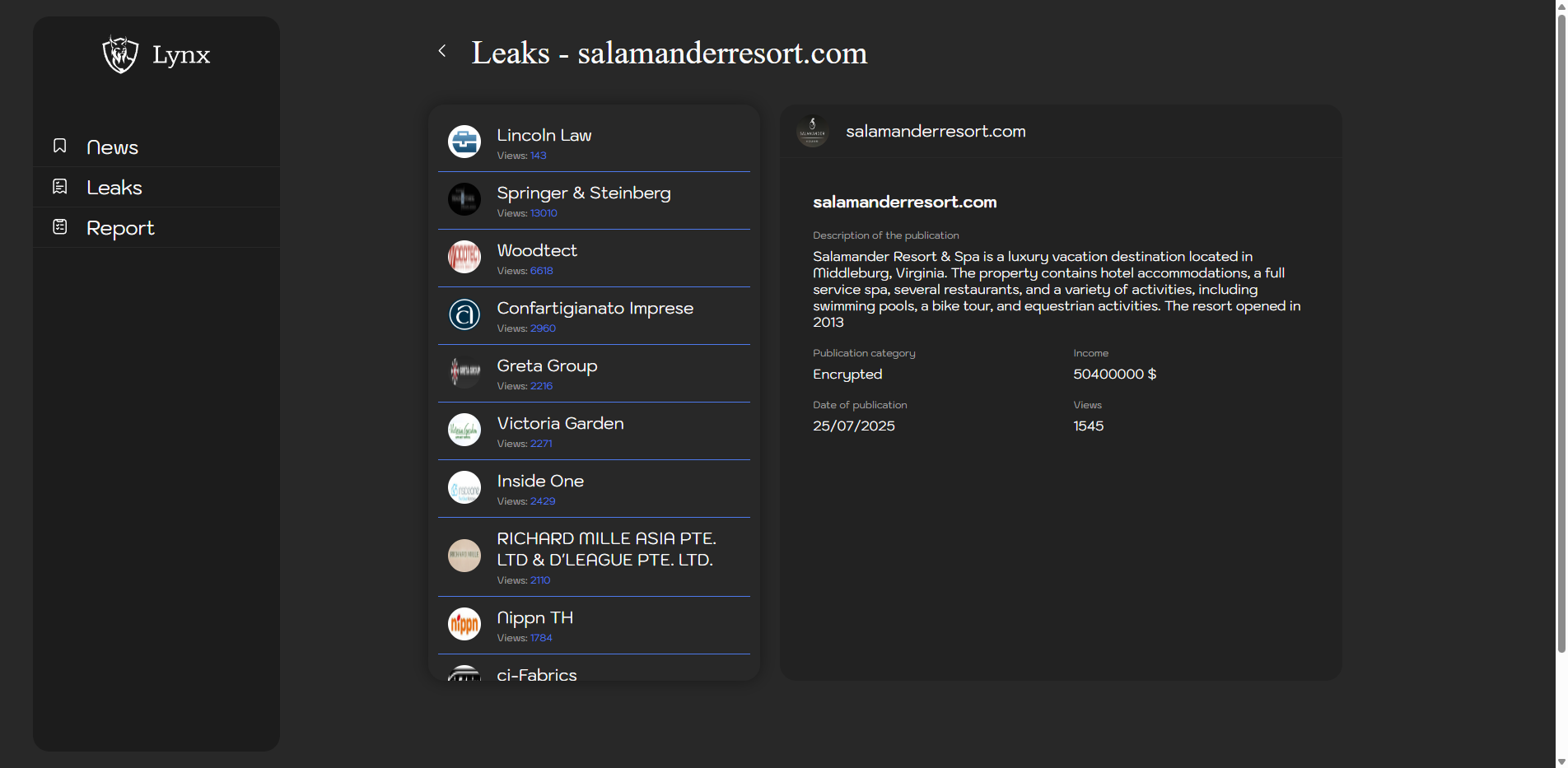 Screenshot del ataque