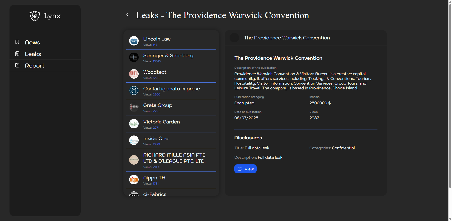 Screenshot del ataque