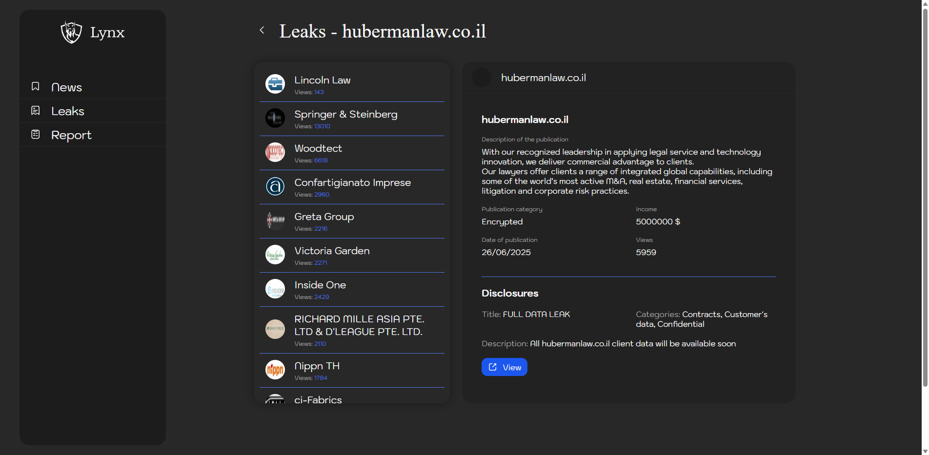 Screenshot del ataque