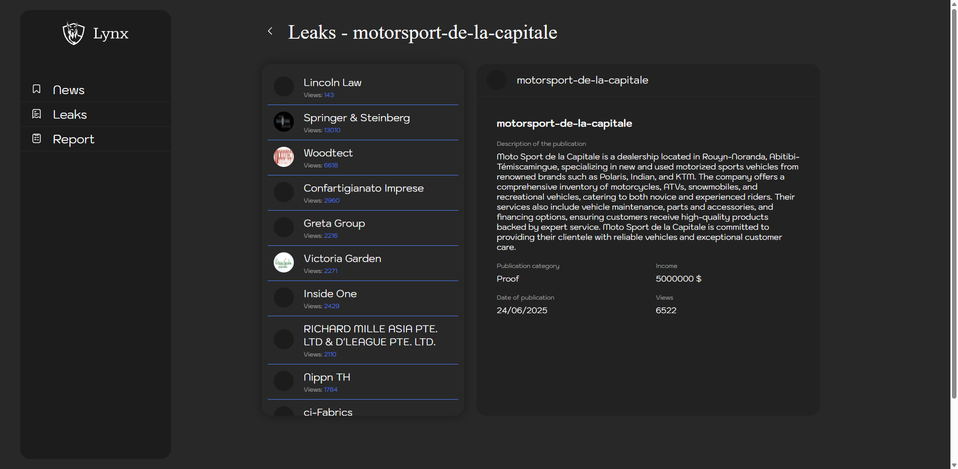 Screenshot del ataque