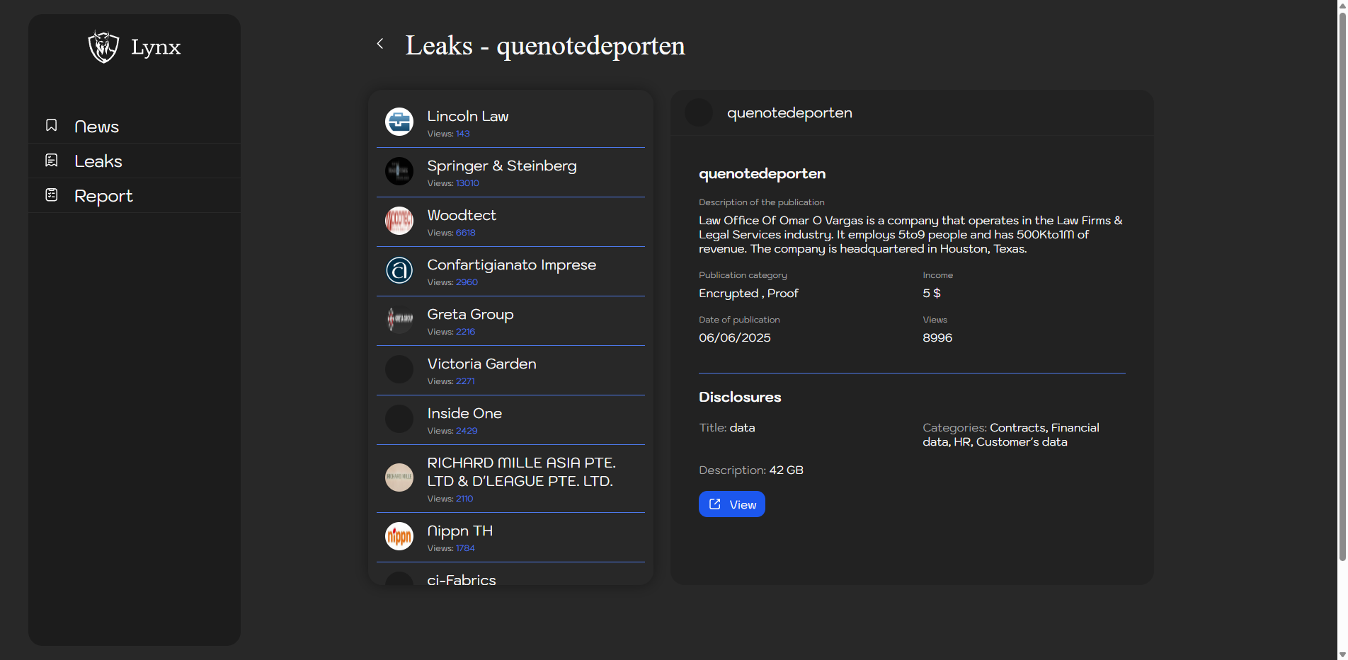 Screenshot del ataque