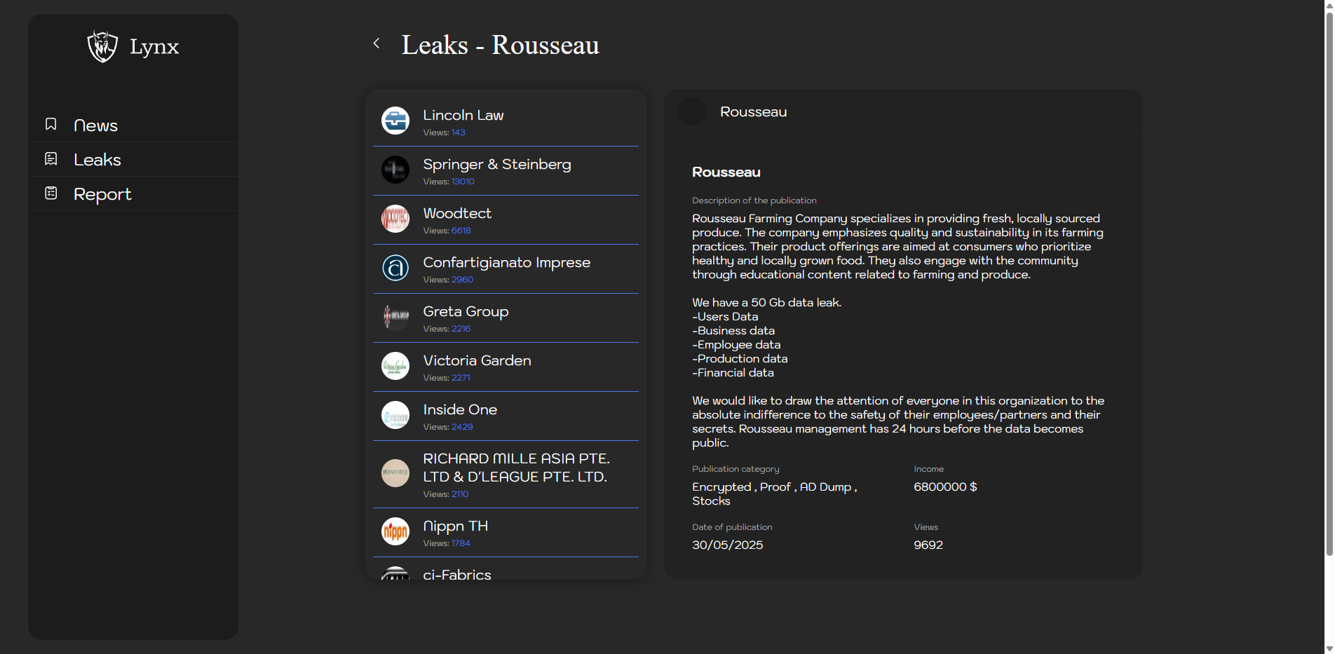 Screenshot del ataque