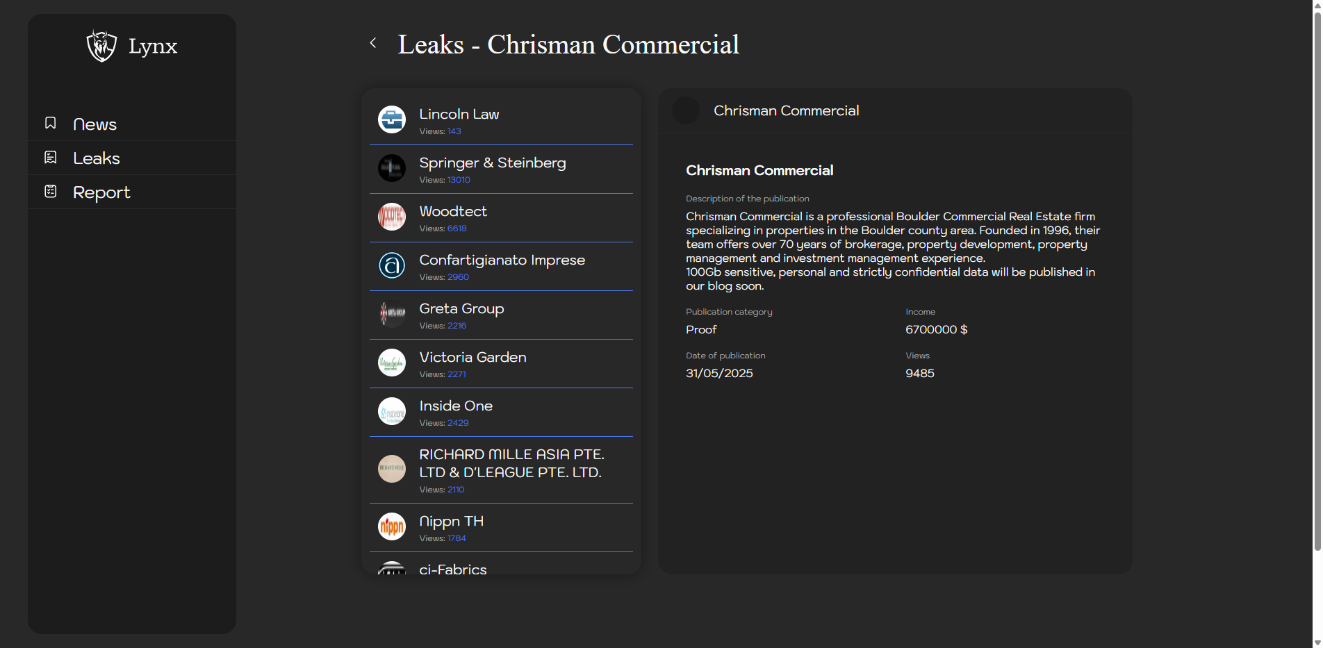 Screenshot del ataque