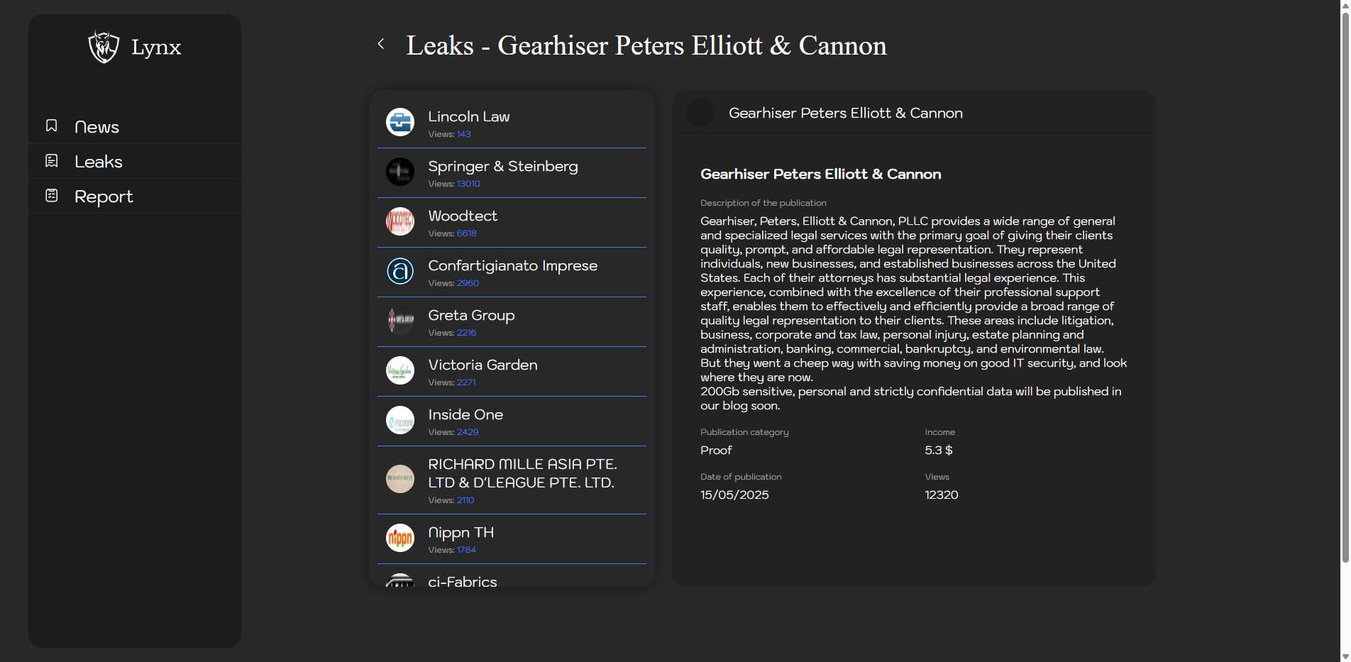 Screenshot del ataque