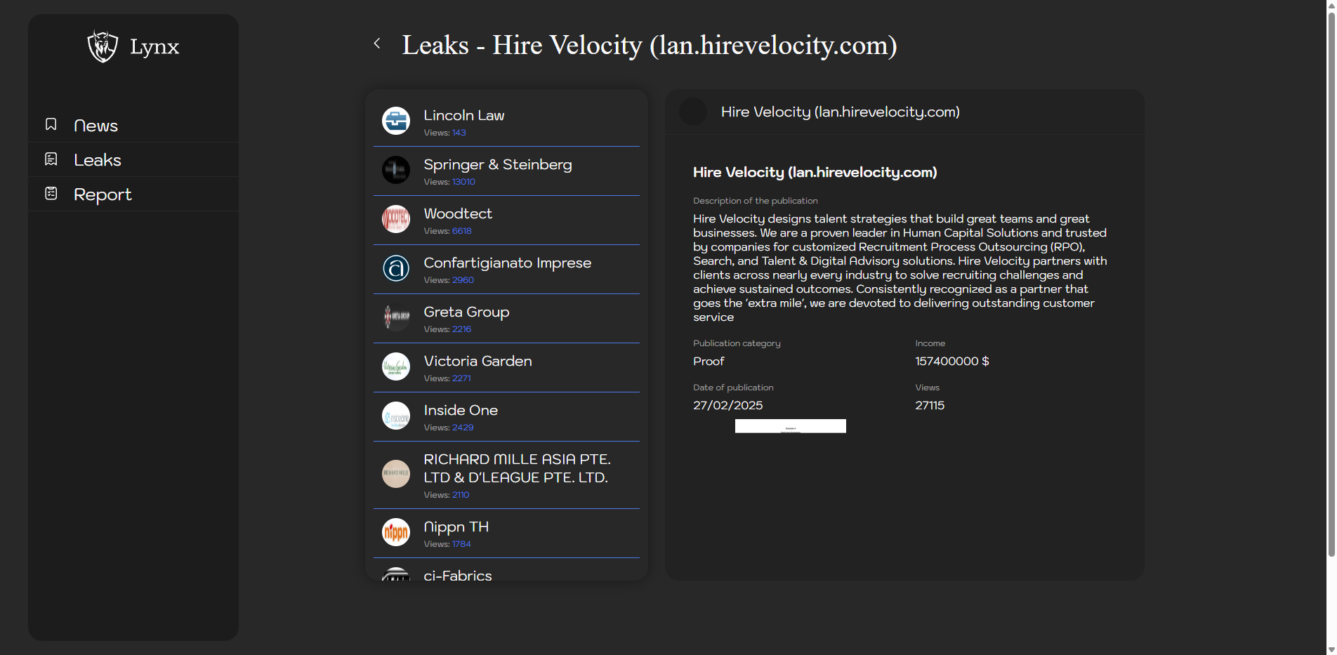 Screenshot del ataque