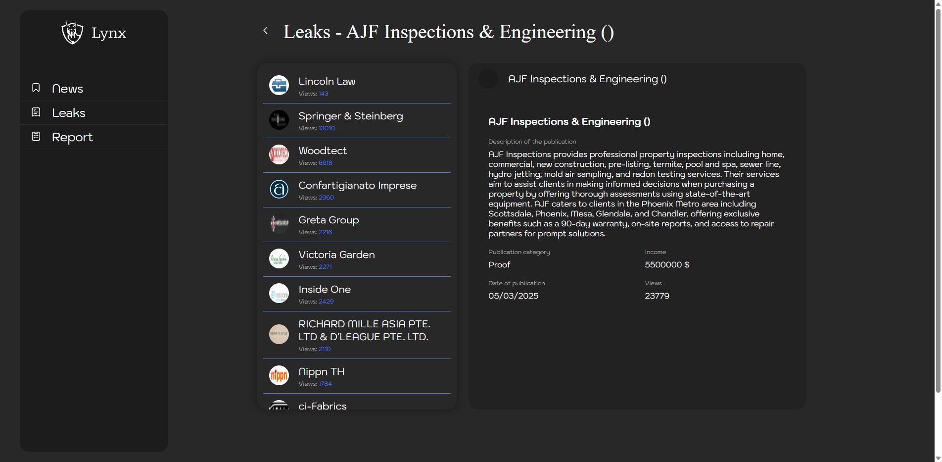 Screenshot del ataque