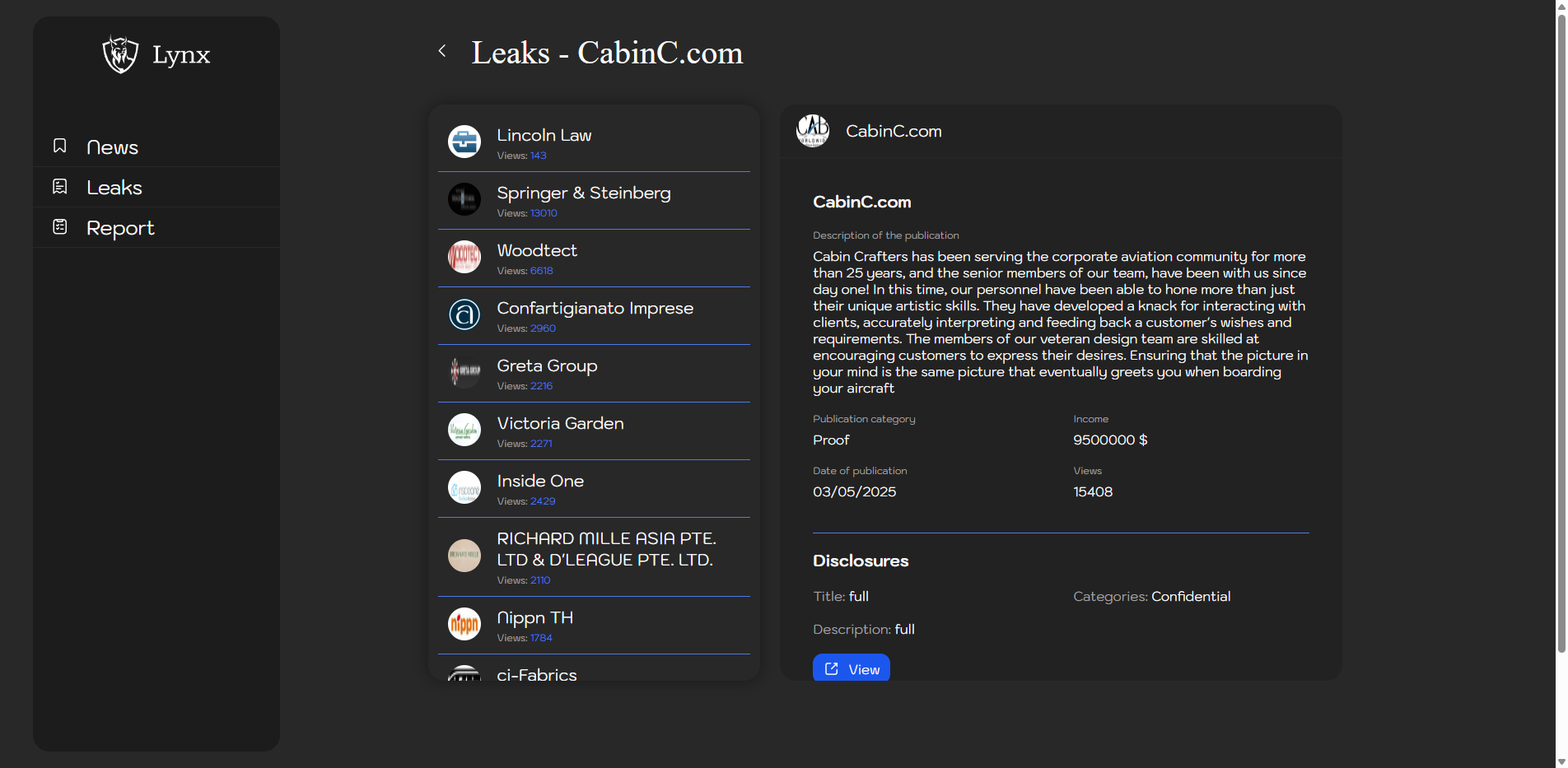 Screenshot del ataque