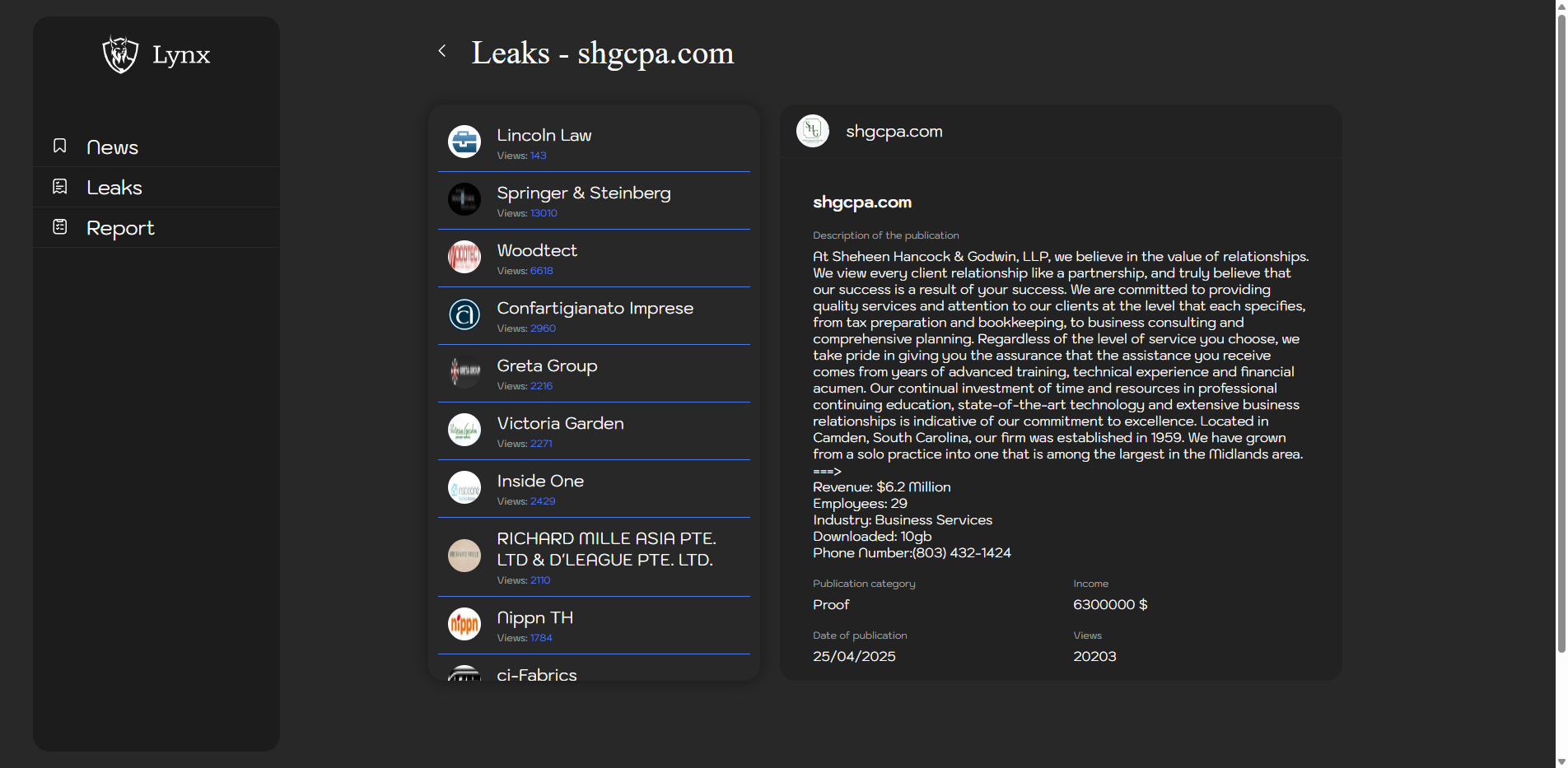 Screenshot del ataque