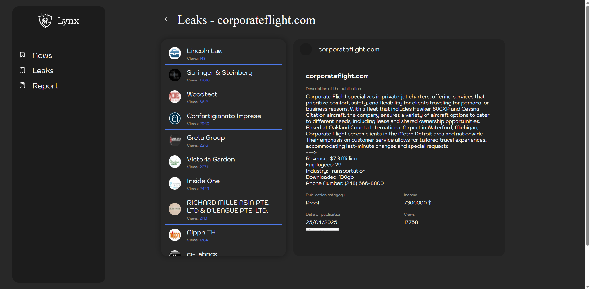 Screenshot del ataque