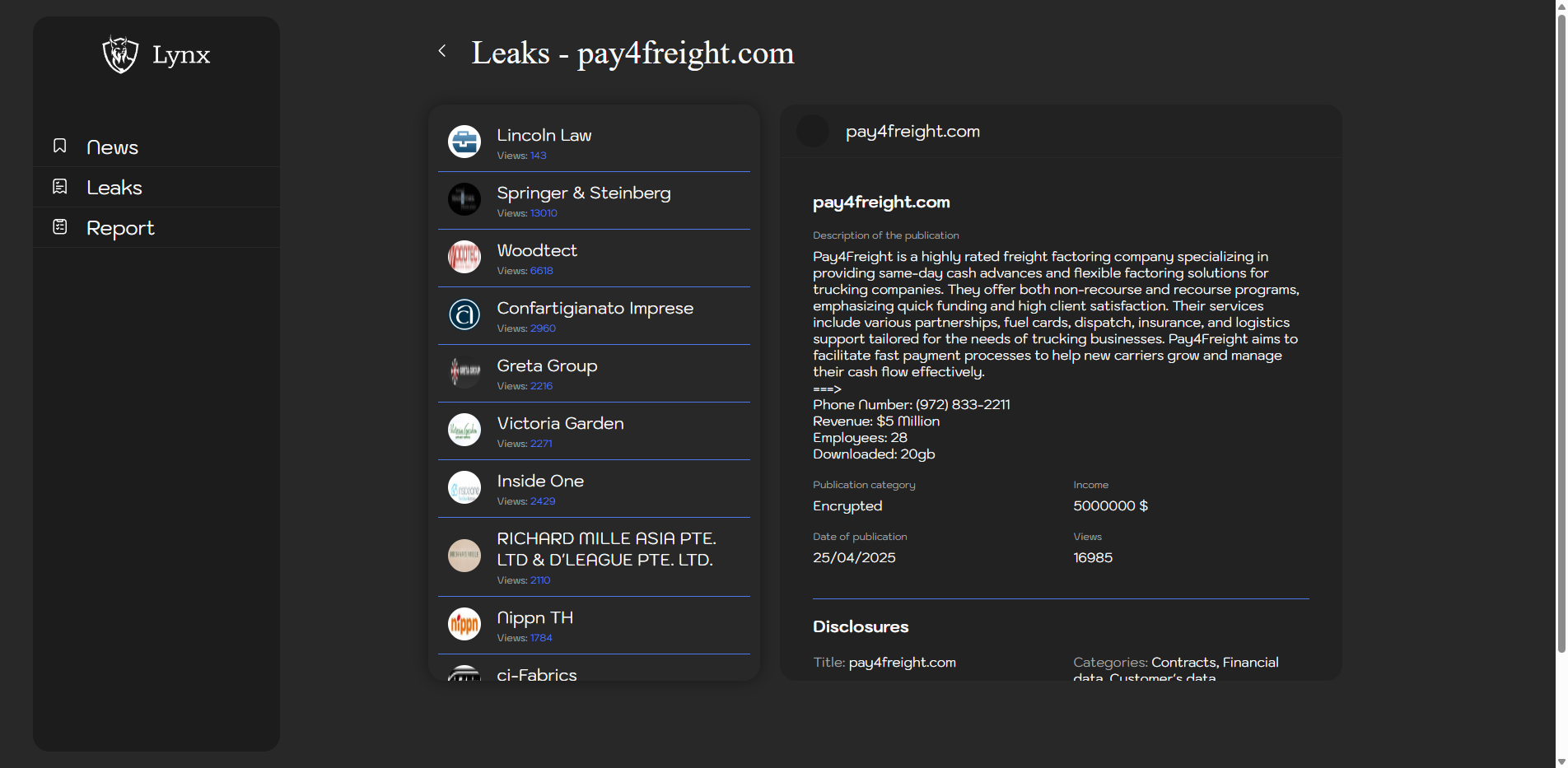 Screenshot del ataque