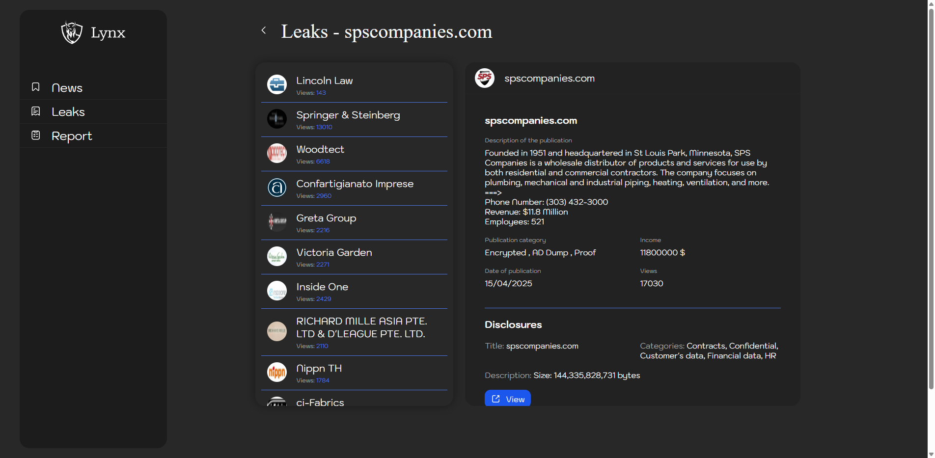 Screenshot del ataque