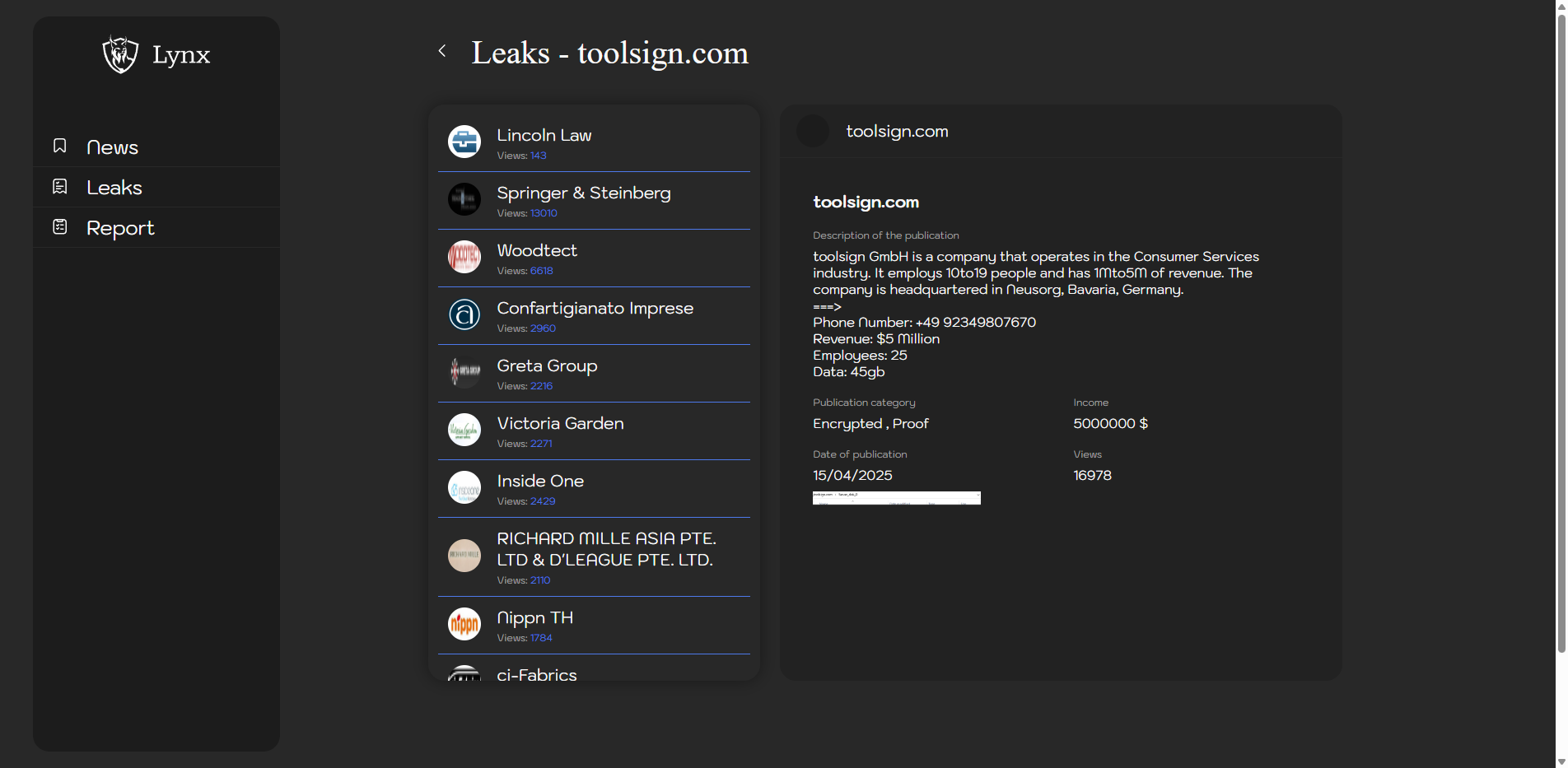 Screenshot del ataque