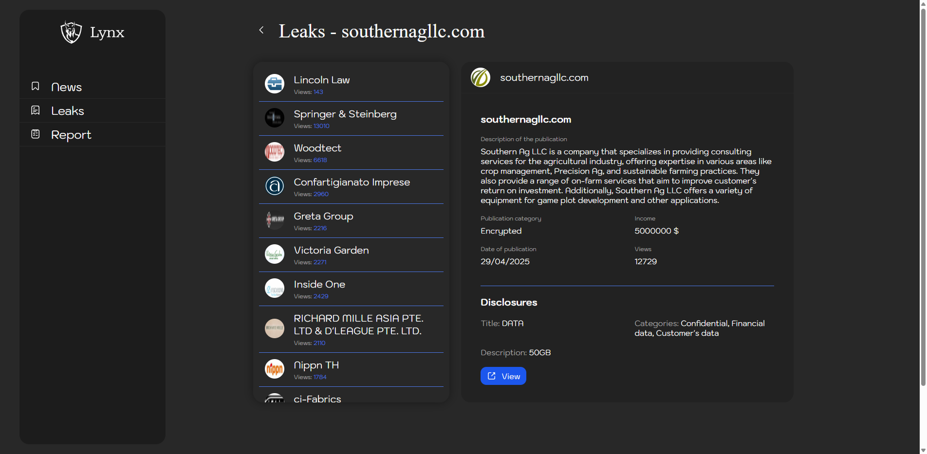 Screenshot del ataque