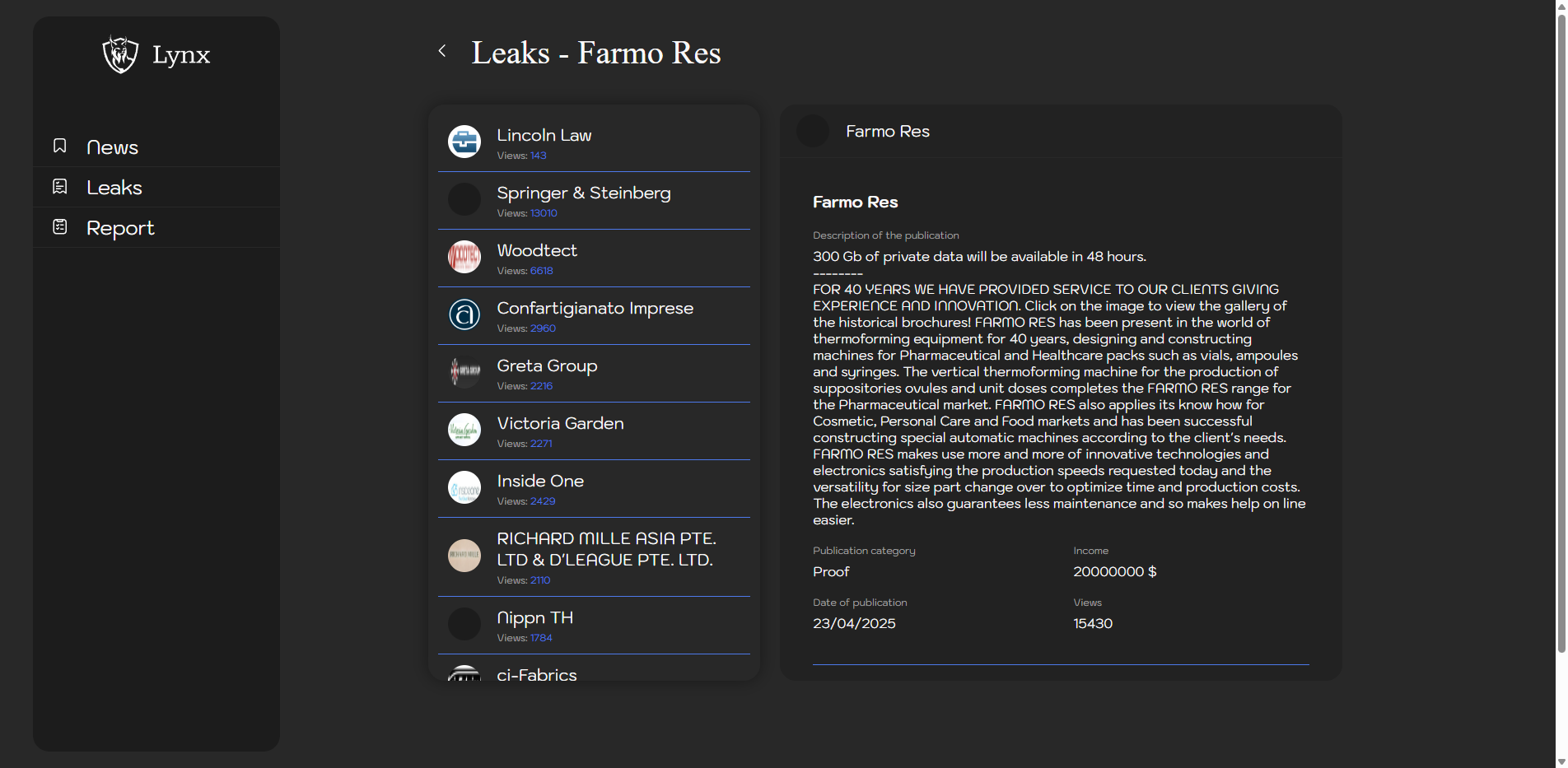 Screenshot del ataque