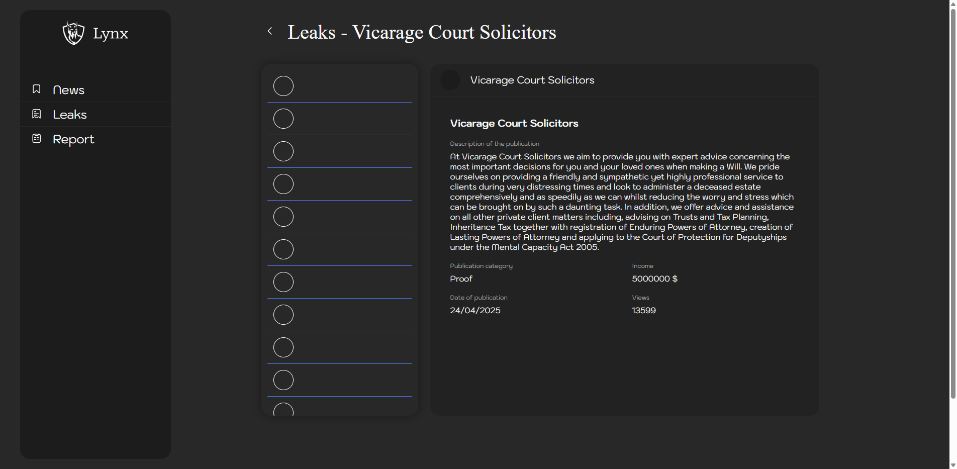 Screenshot del ataque