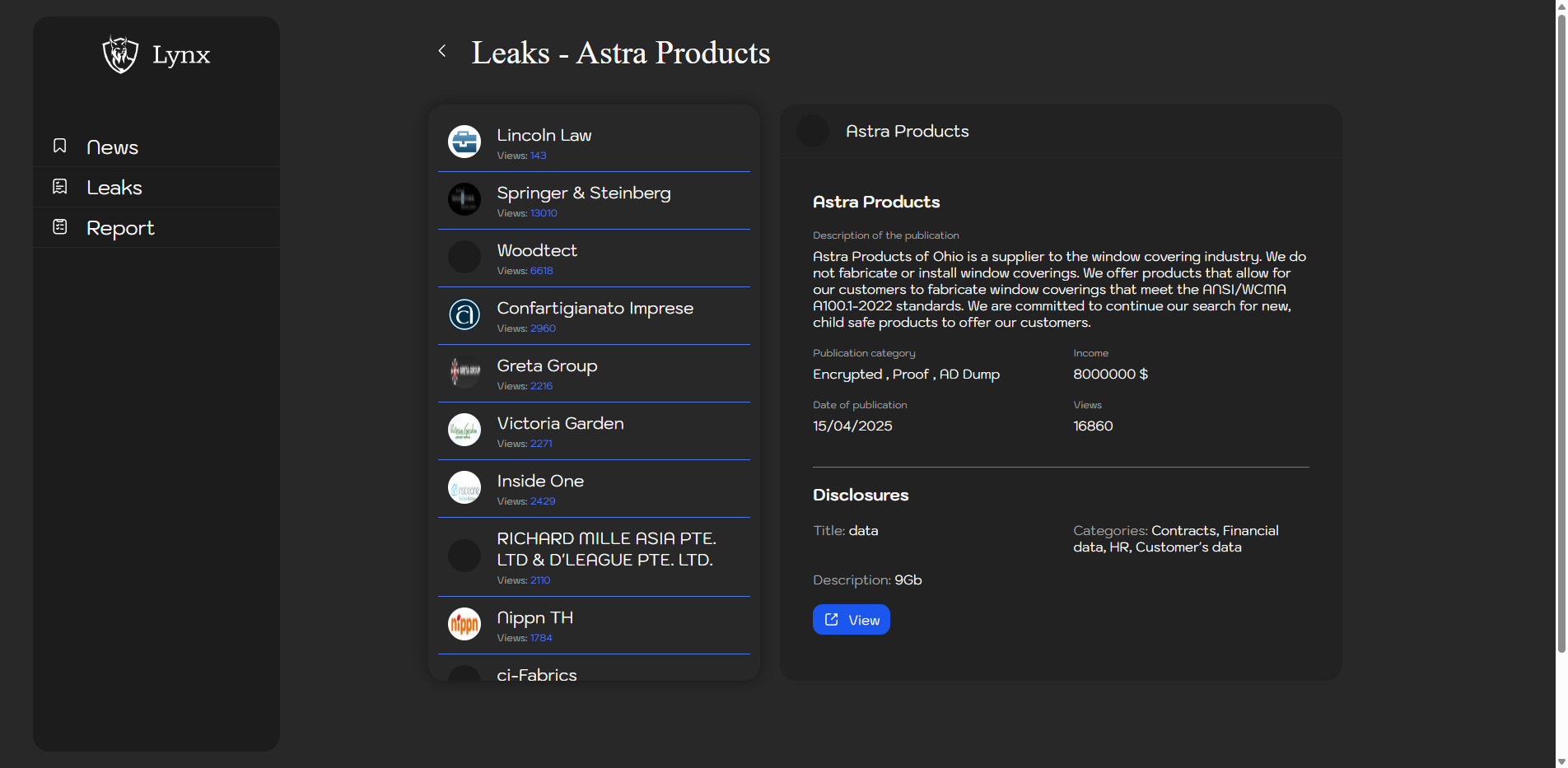 Screenshot del ataque