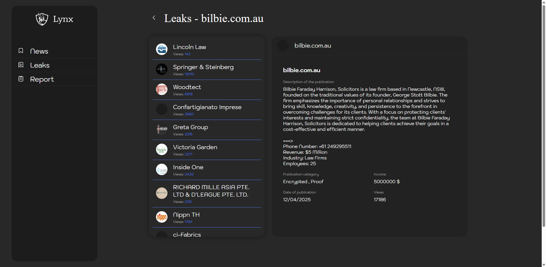 Screenshot del ataque