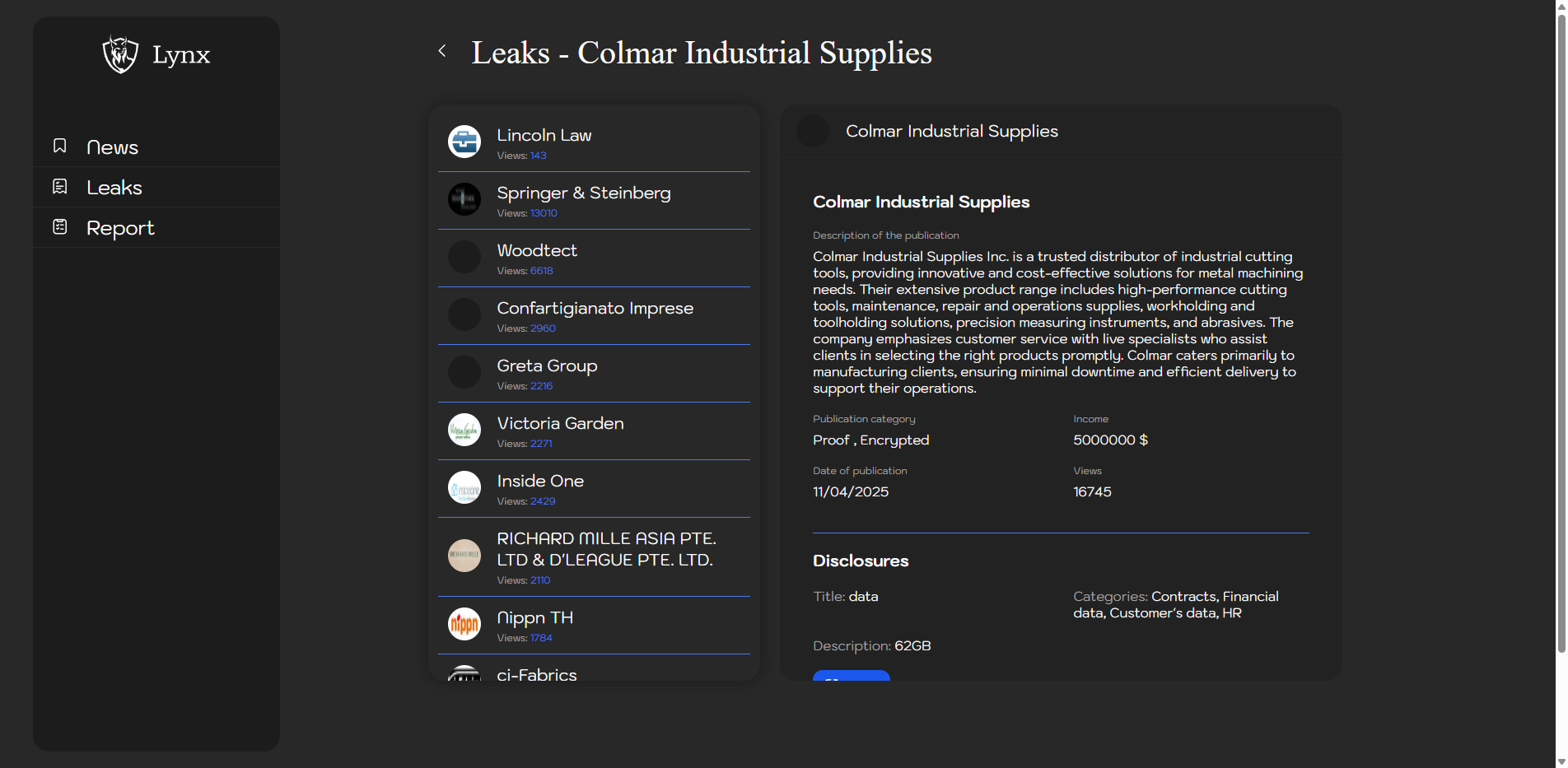 Screenshot del ataque