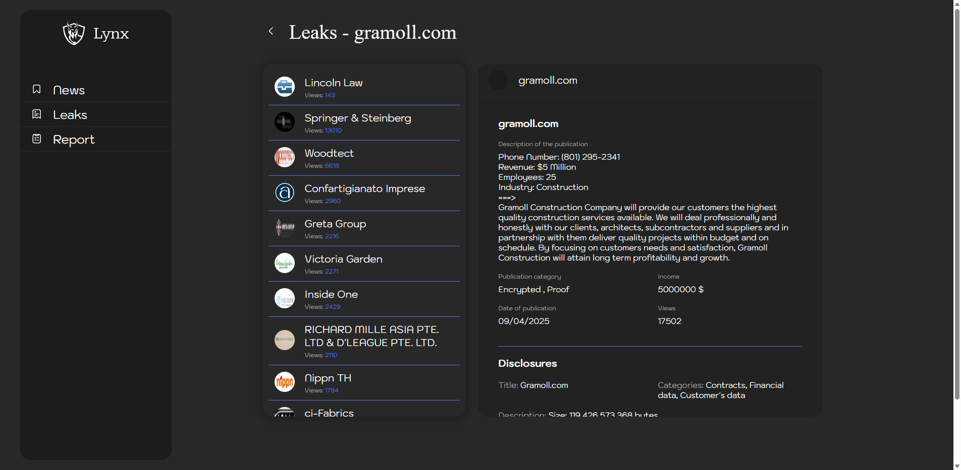 Screenshot del ataque