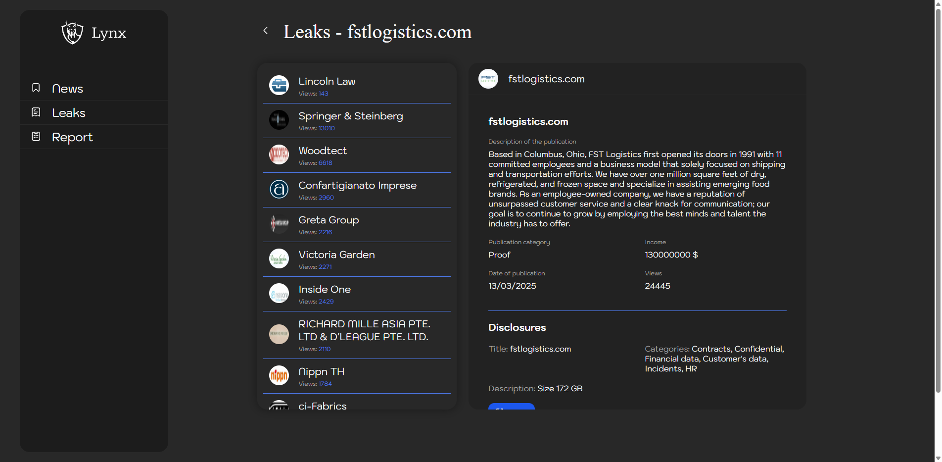 Screenshot del ataque