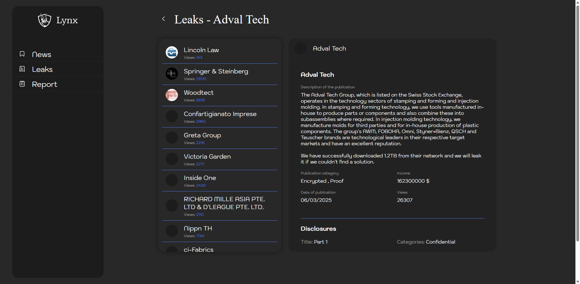 Screenshot del ataque