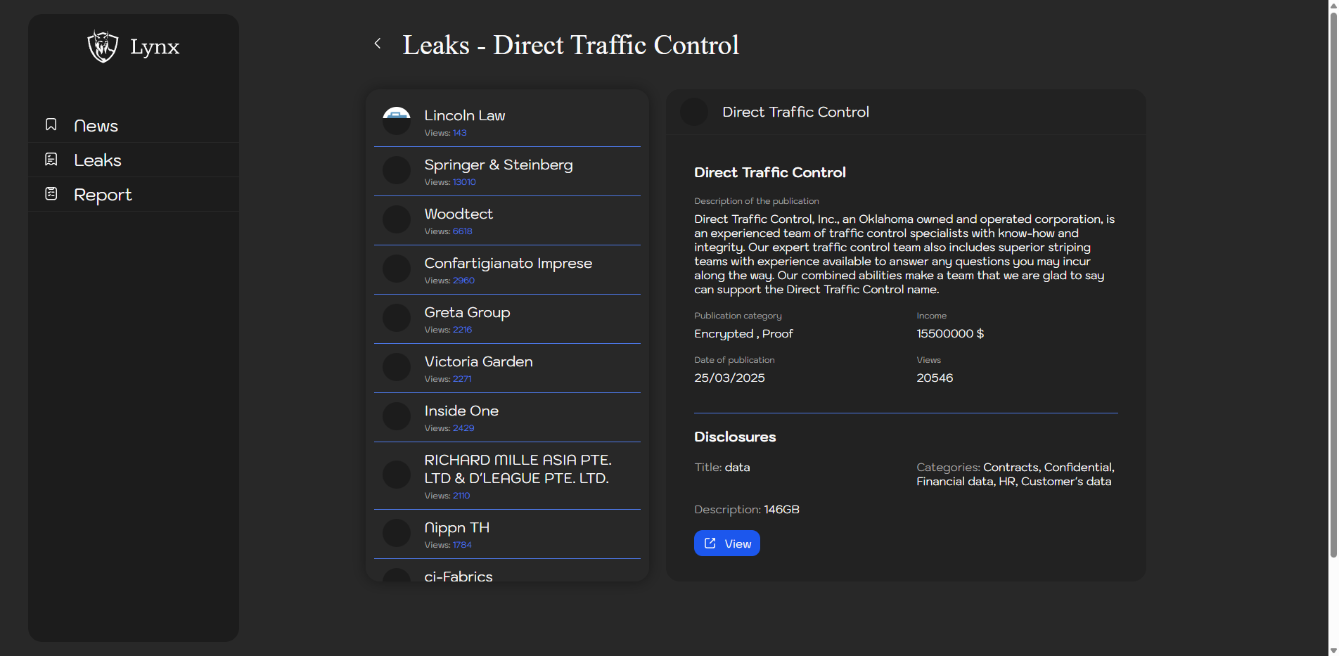 Screenshot del ataque