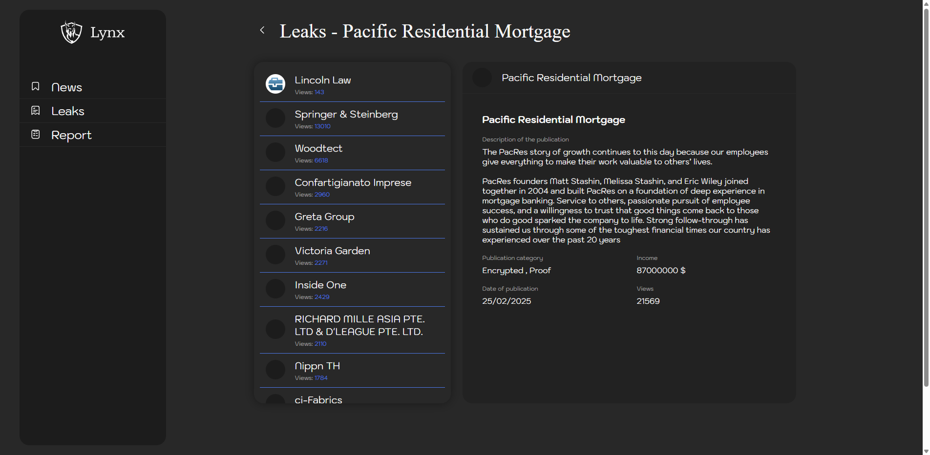 Screenshot del ataque