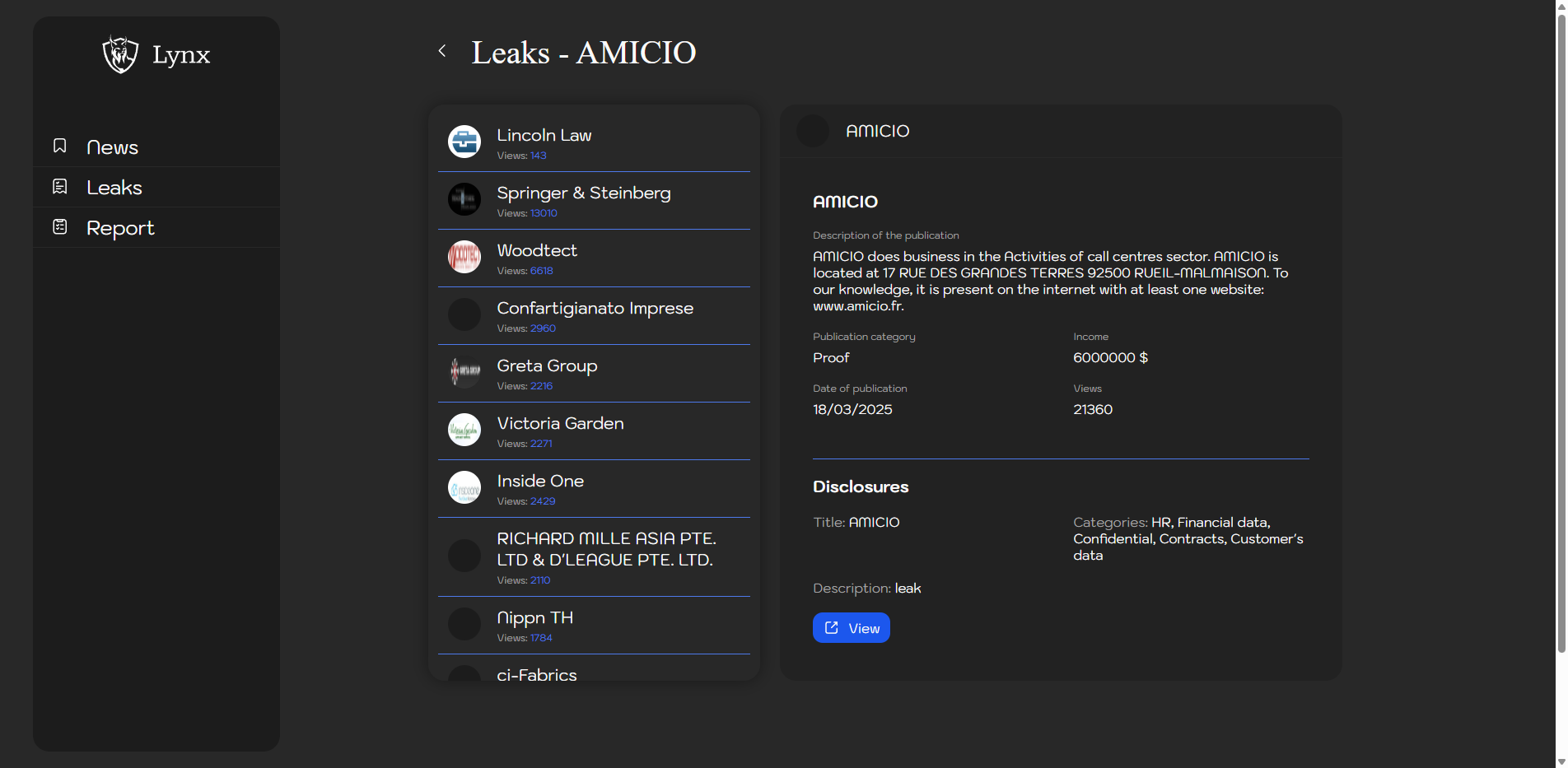 Screenshot del ataque