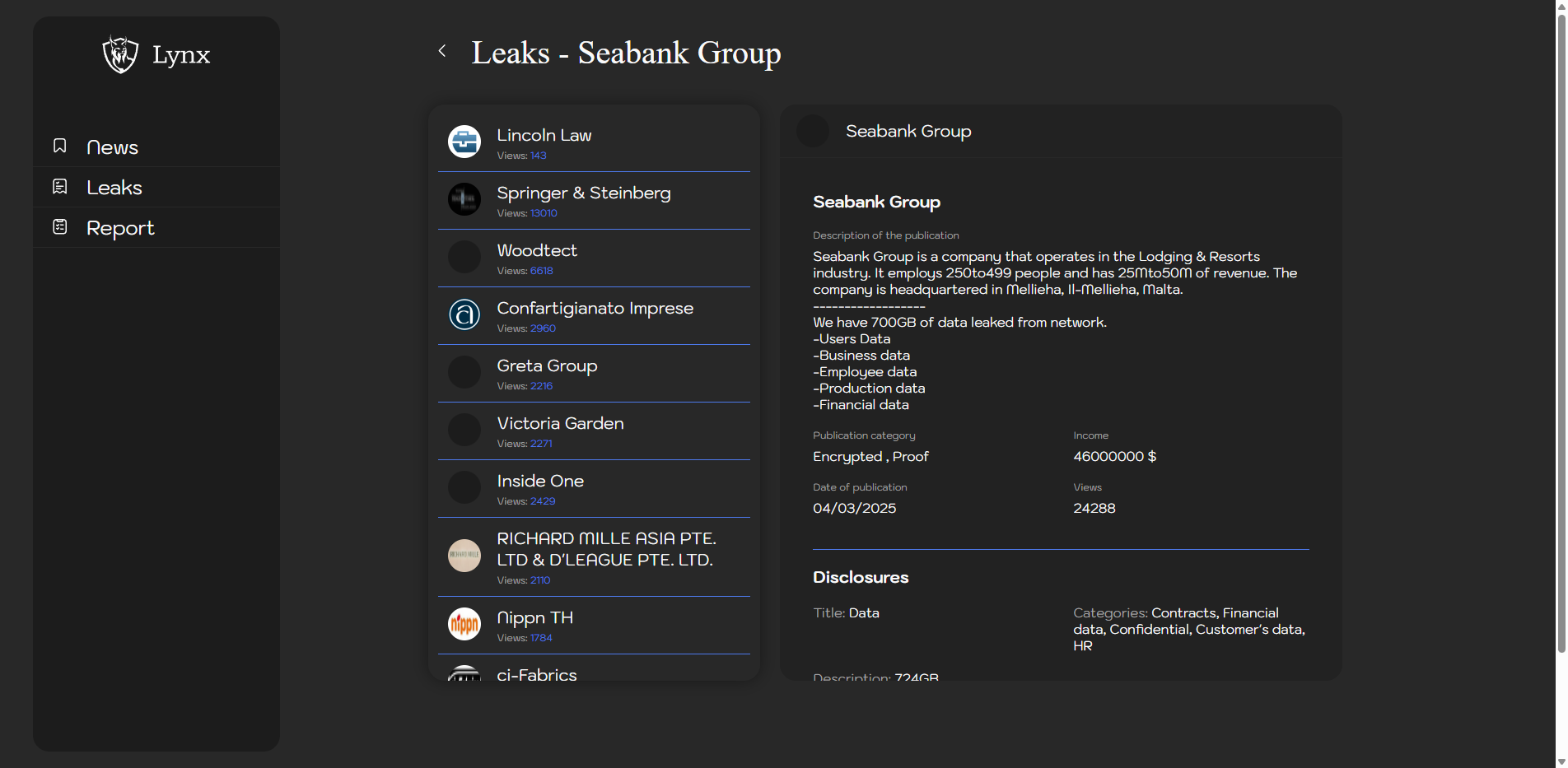 Screenshot del ataque