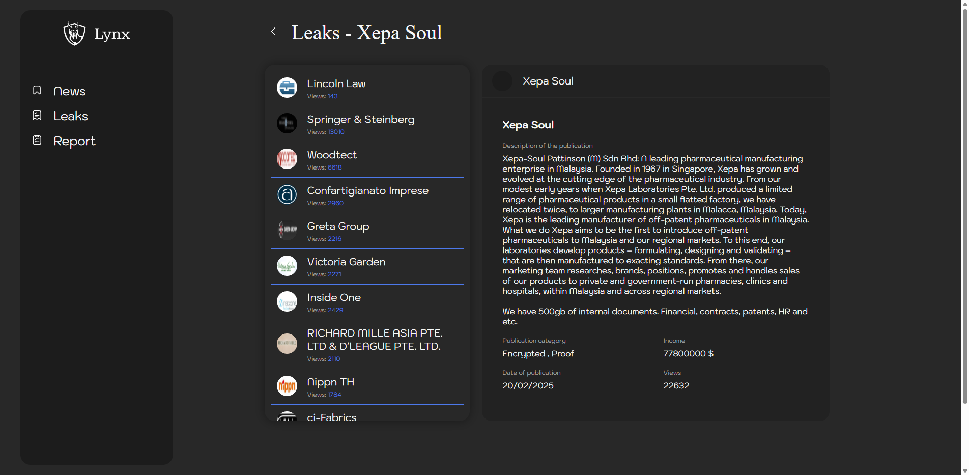 Screenshot del ataque