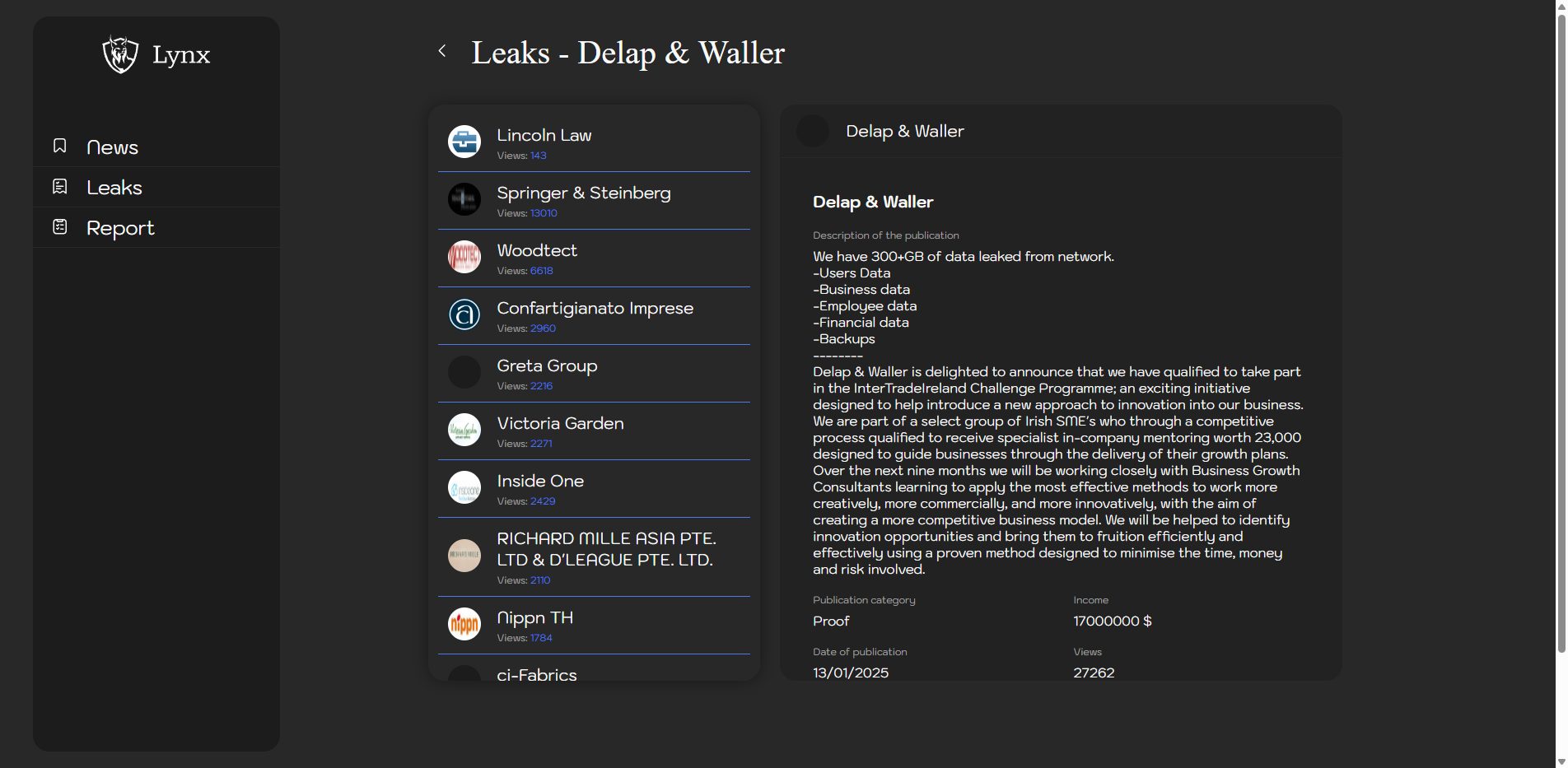 Screenshot del ataque