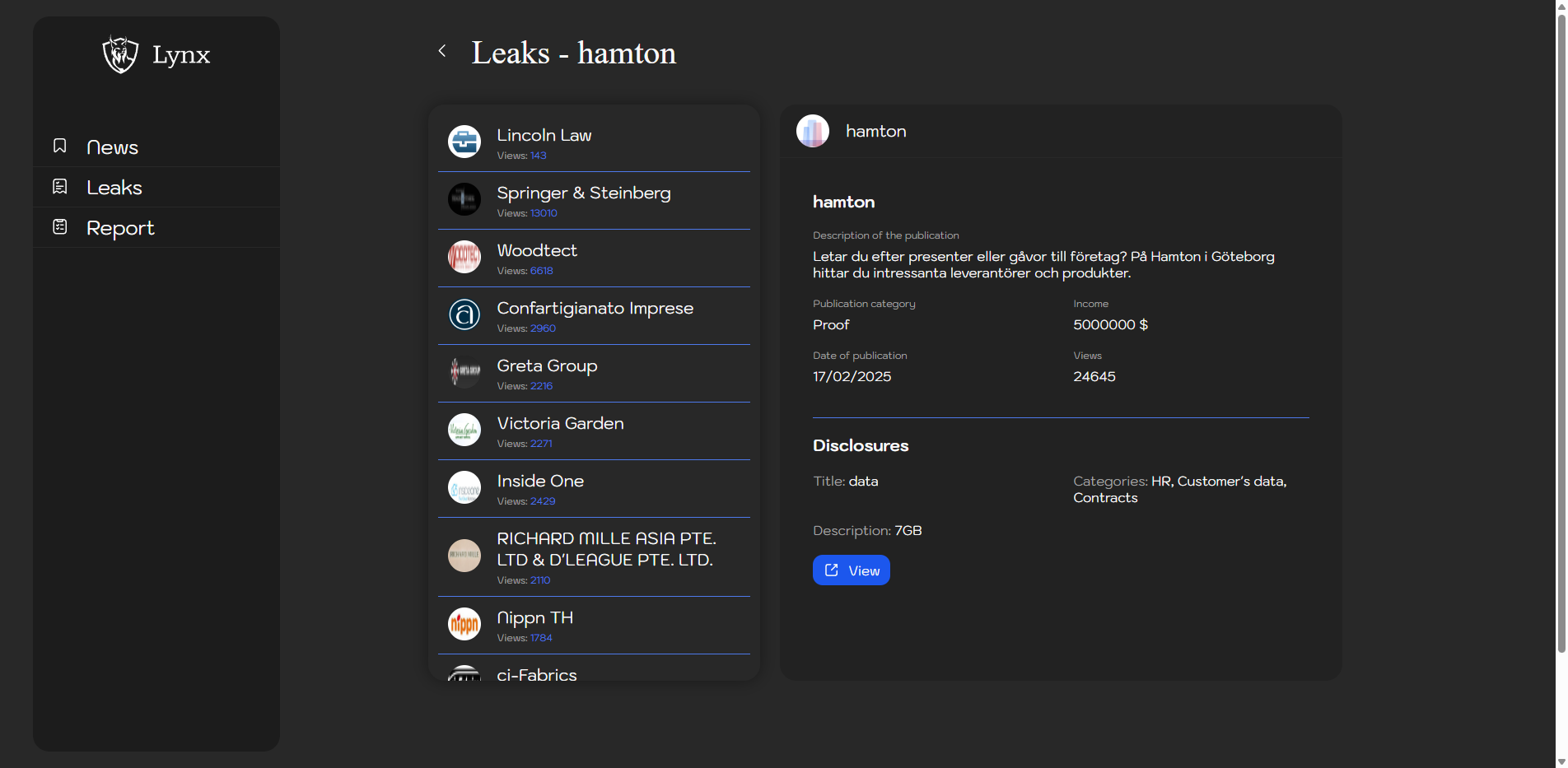 Screenshot del ataque