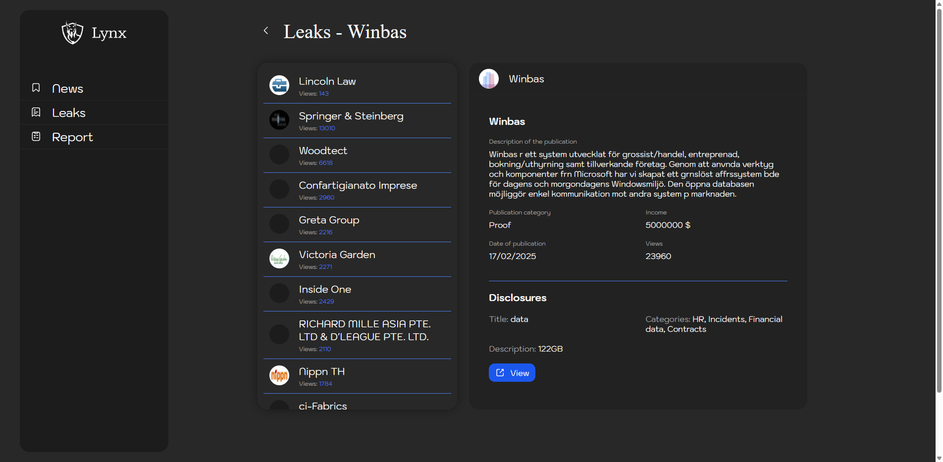 Screenshot del ataque