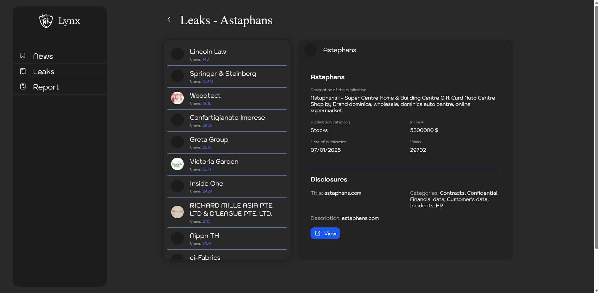 Screenshot del ataque