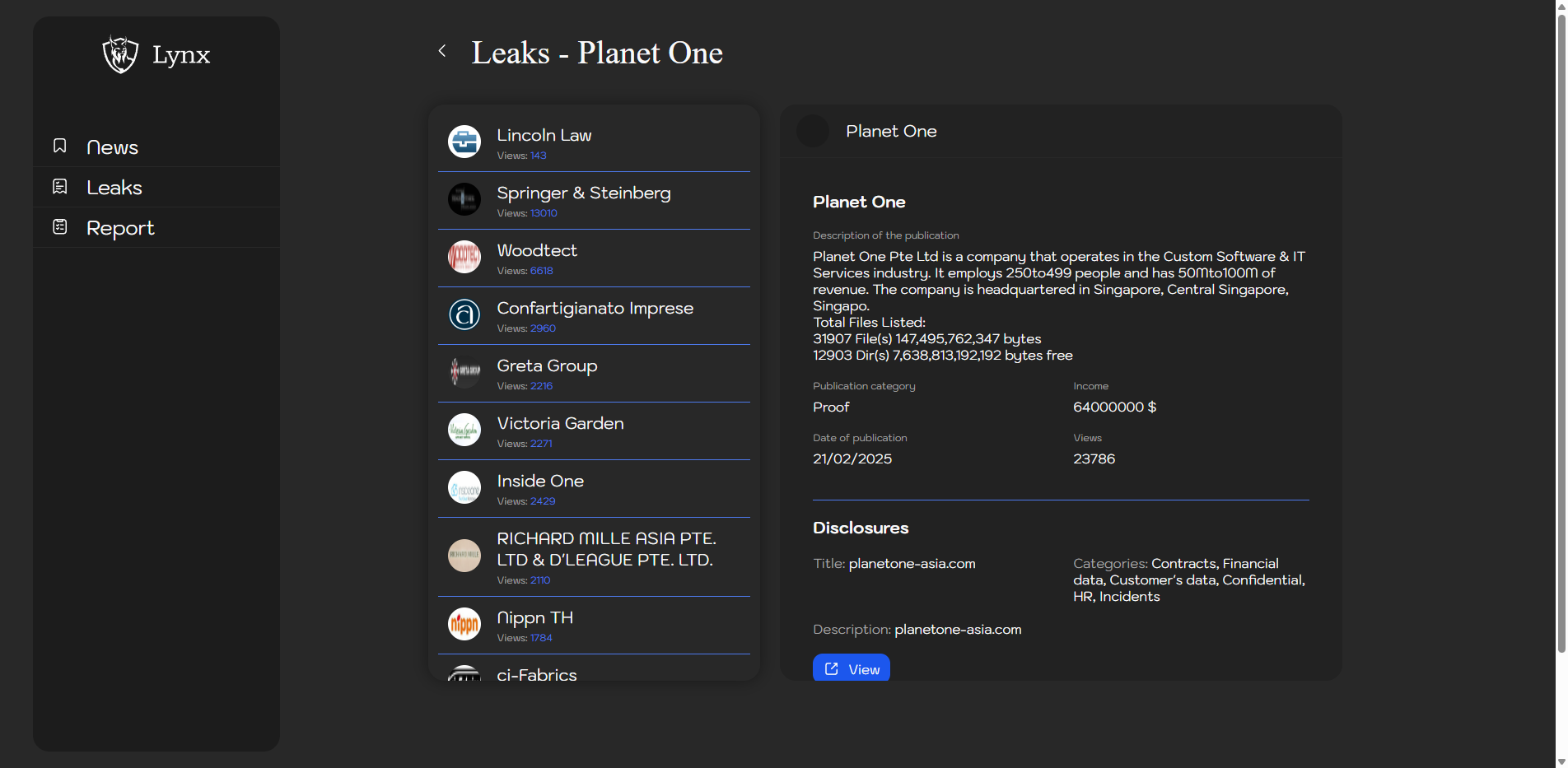 Screenshot del ataque