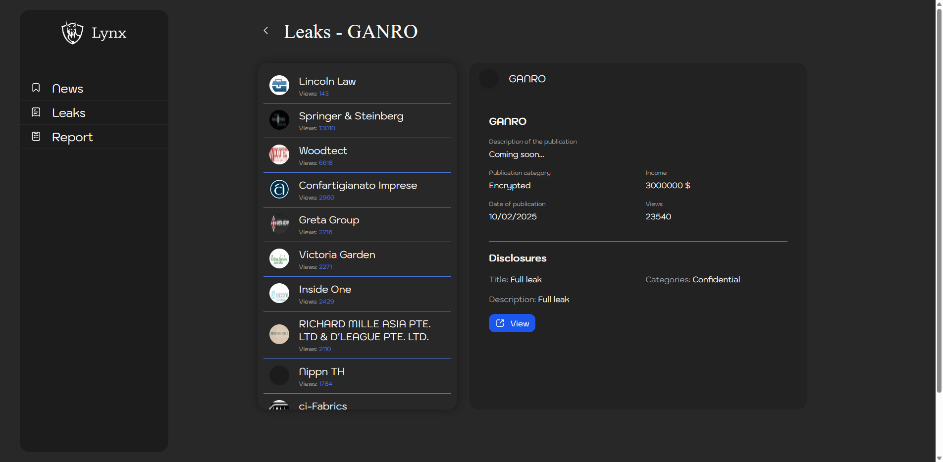 Screenshot del ataque