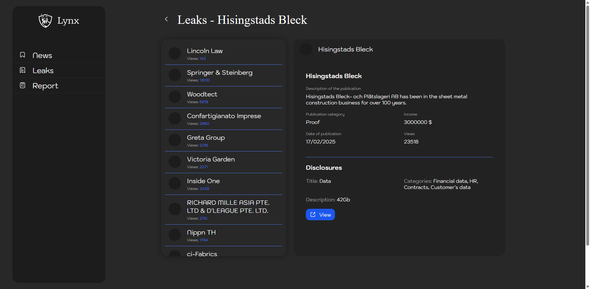 Screenshot del ataque