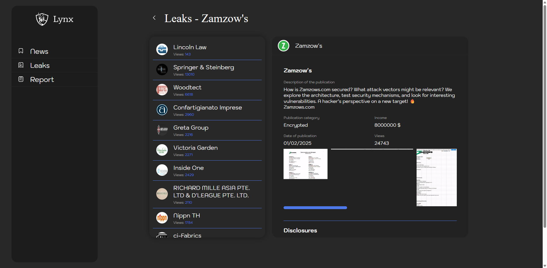 Screenshot del ataque