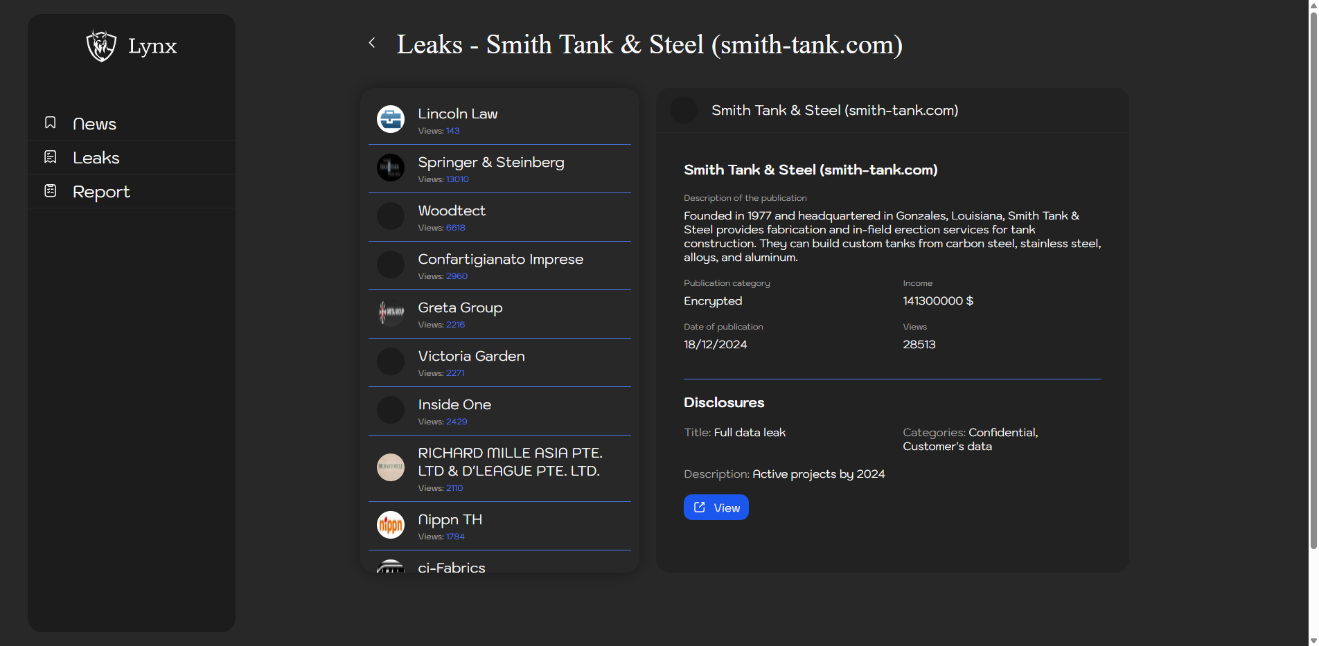 Screenshot del ataque