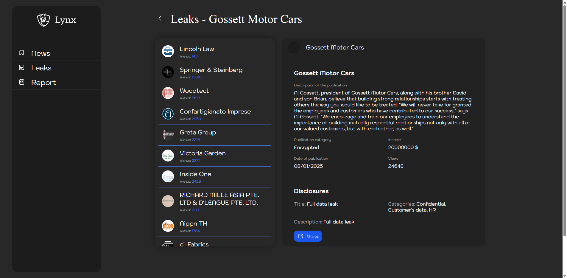 Screenshot del ataque