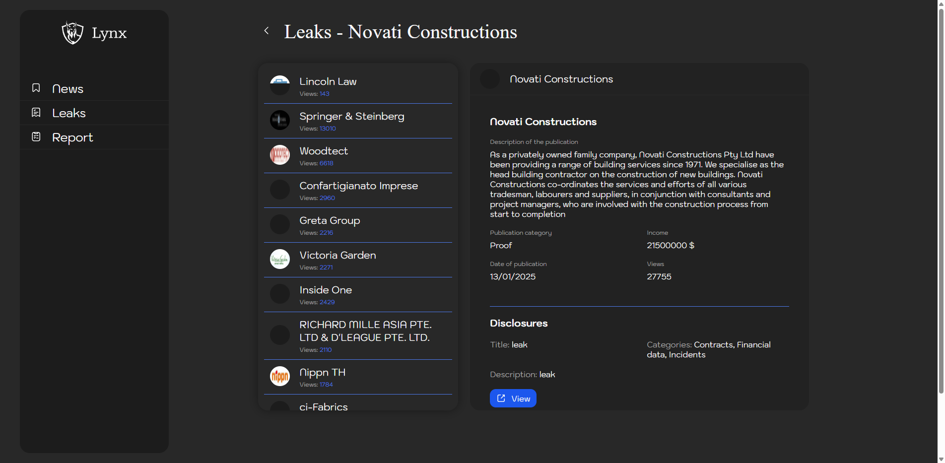 Screenshot del ataque