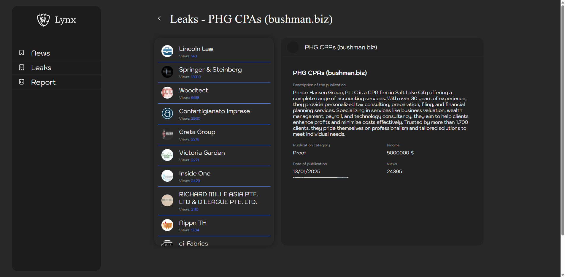 Screenshot del ataque