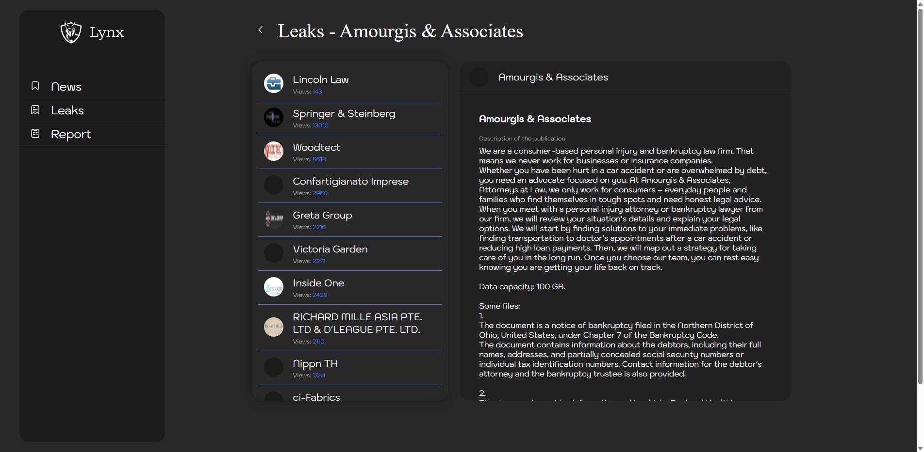 Screenshot del ataque