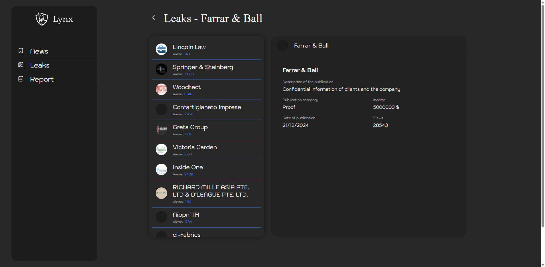 Screenshot del ataque