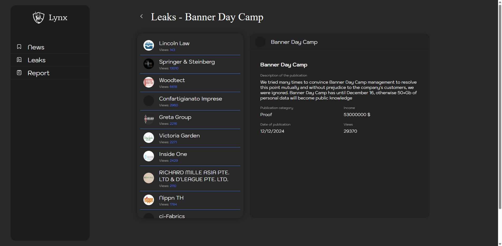 Screenshot del ataque